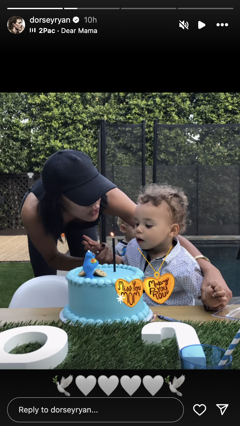 Naya Rivera and Josey Dorsey blowing out candles, posted on May 12, 2024 | Source: Instagram/dorseyryan