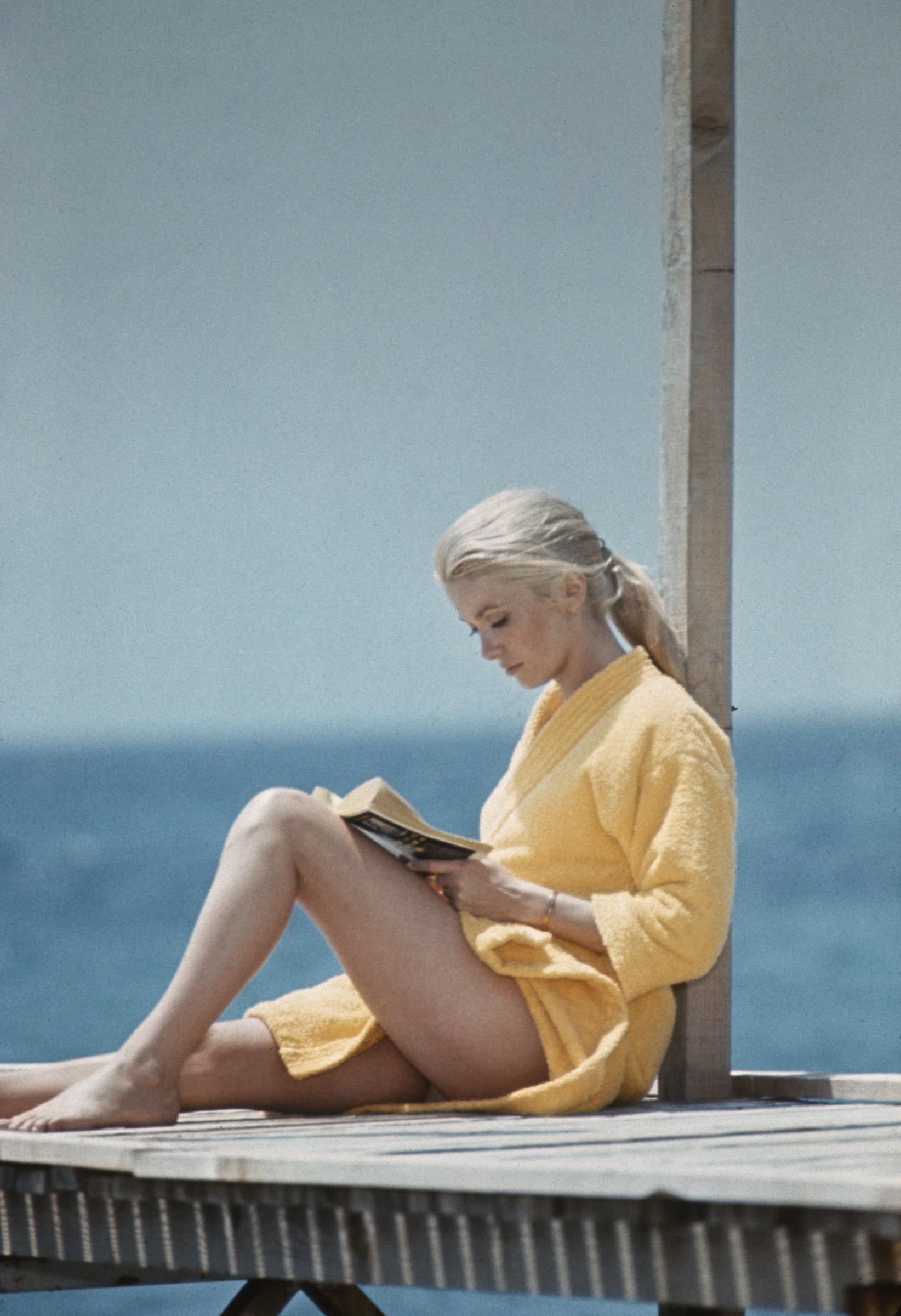 Catherine Deneuve on the set of 