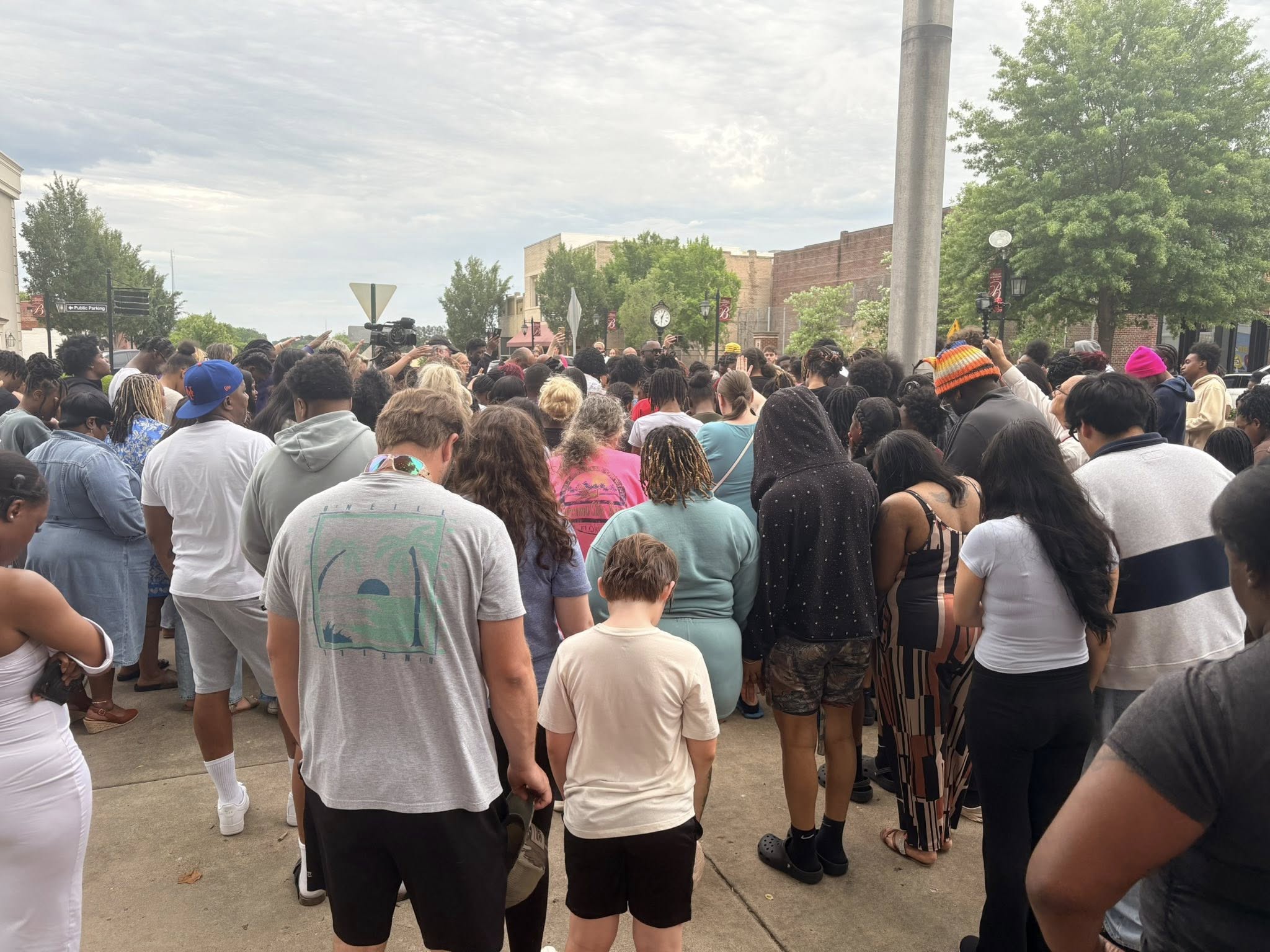 A photo of the Brownsville community gathered to honor Saturah Hayes, posted on May 11, 2026. | Source: Facebook/Ashley Cathey Mullen