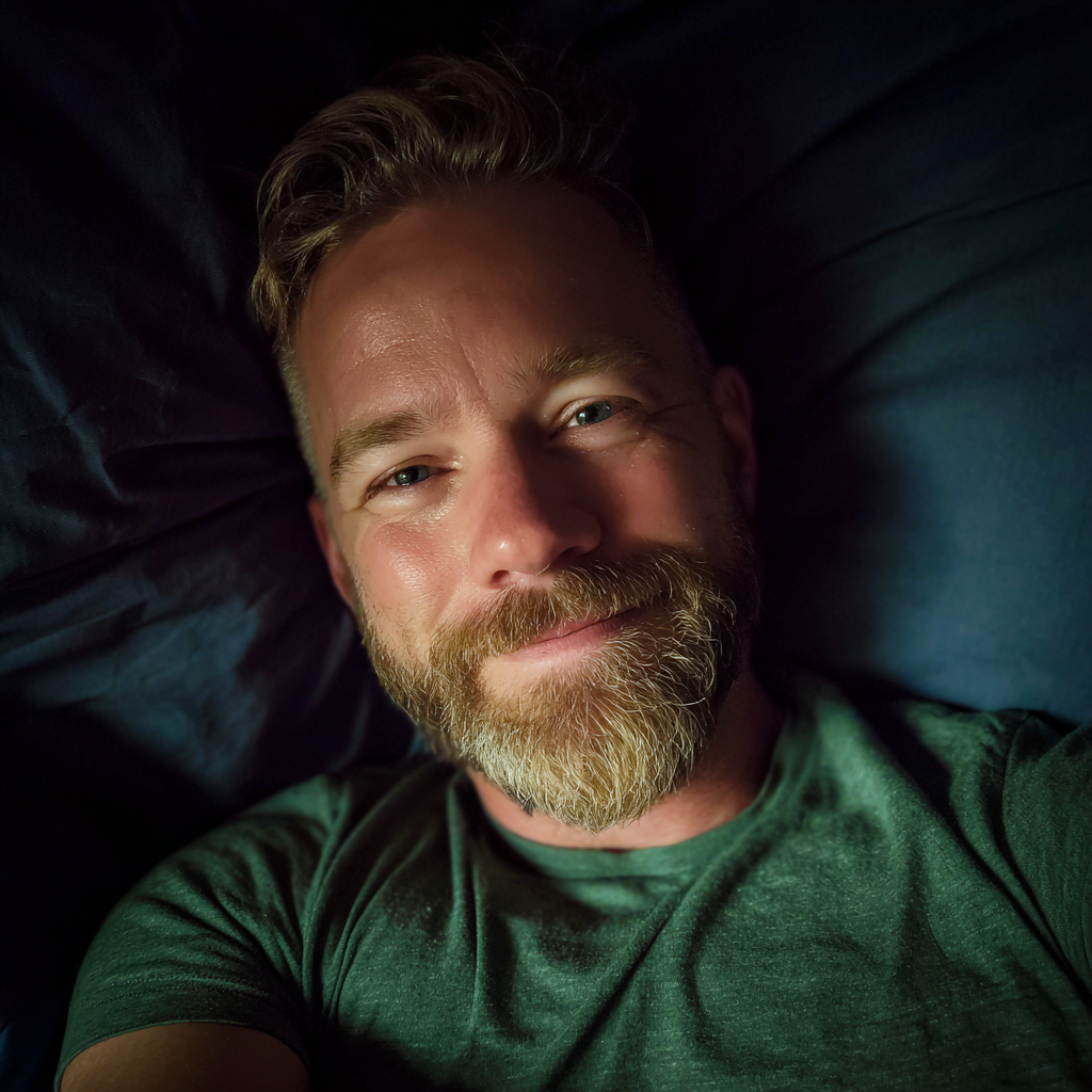 A smiling man wearing a green t-shirt | Source: Midjourney