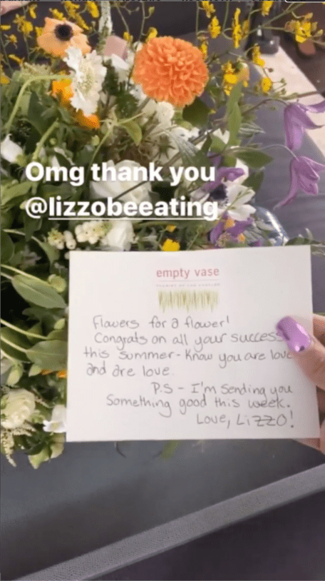 A snapshot of the handwritten note that Lizzo sent to Cardi B. | Source: Instagram/iamcardib