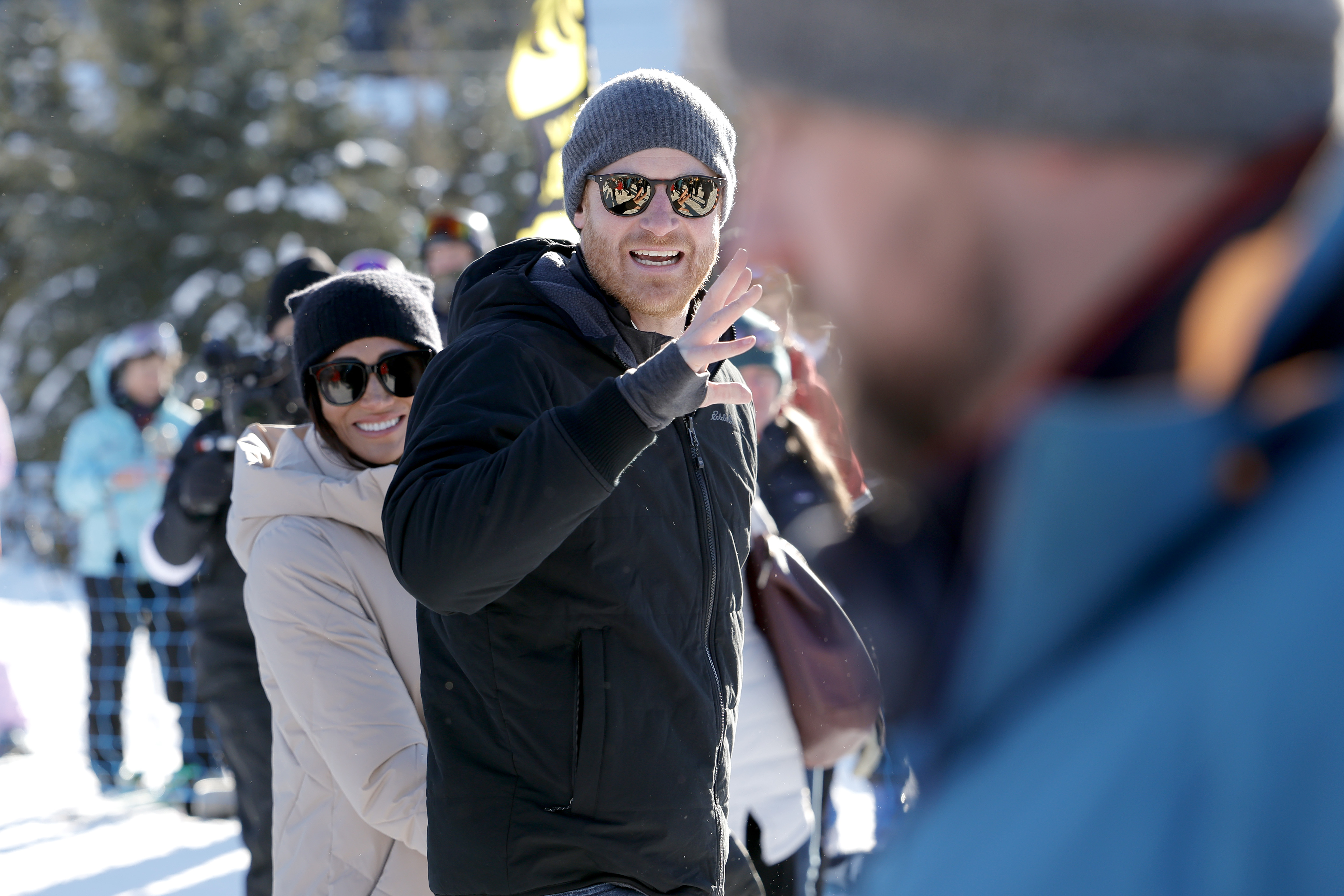 Meghan Markle and Prince Harry on February 14, 2024, in Whistler, British Columbia | Source: Getty Images