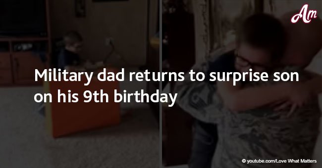 Military dad returns to surprise son on his 9th birthday