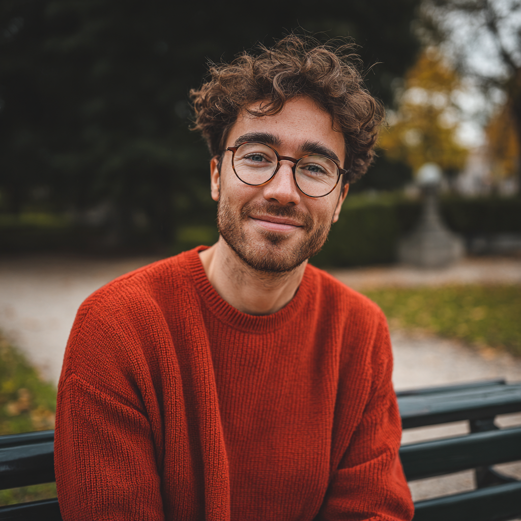 A man wearing a red sweater | Source: Midjourney