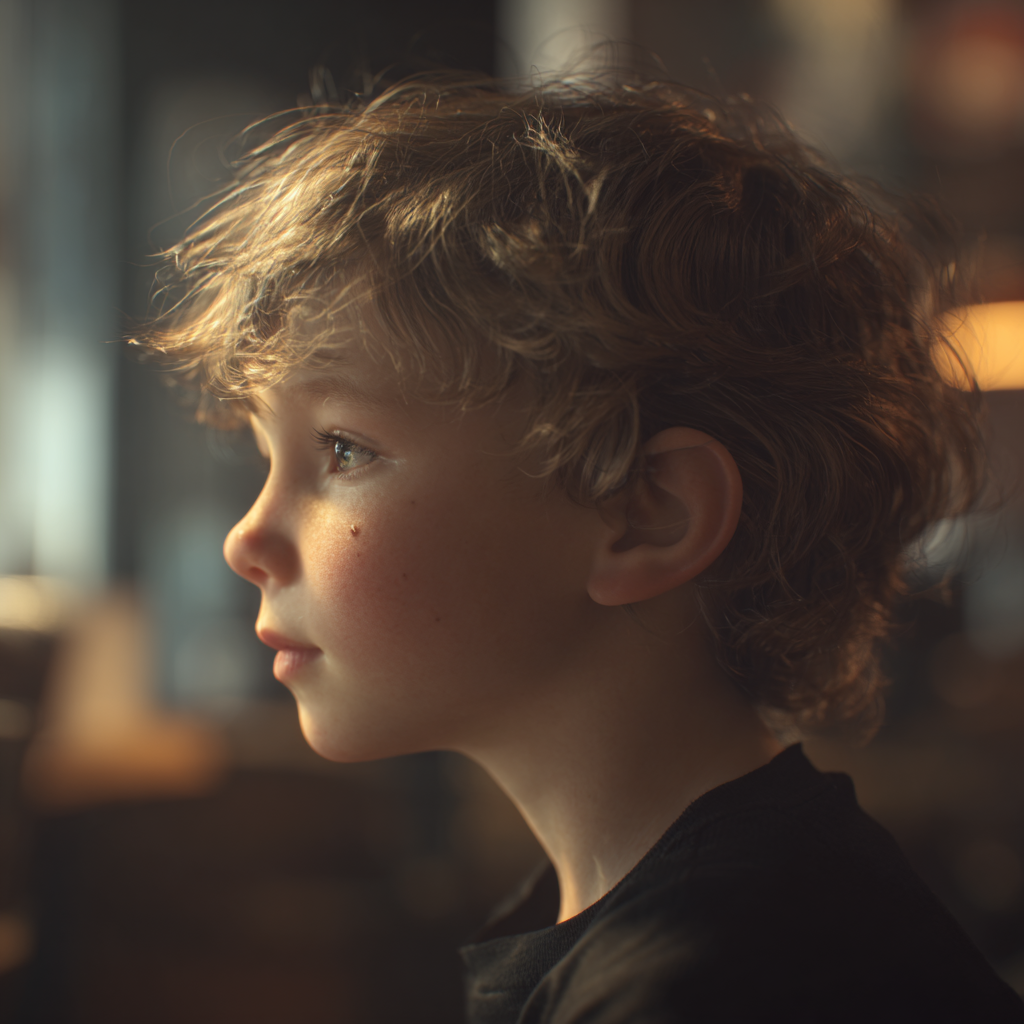 A little boy with a small birthmark on his cheek | Source: Midjourney