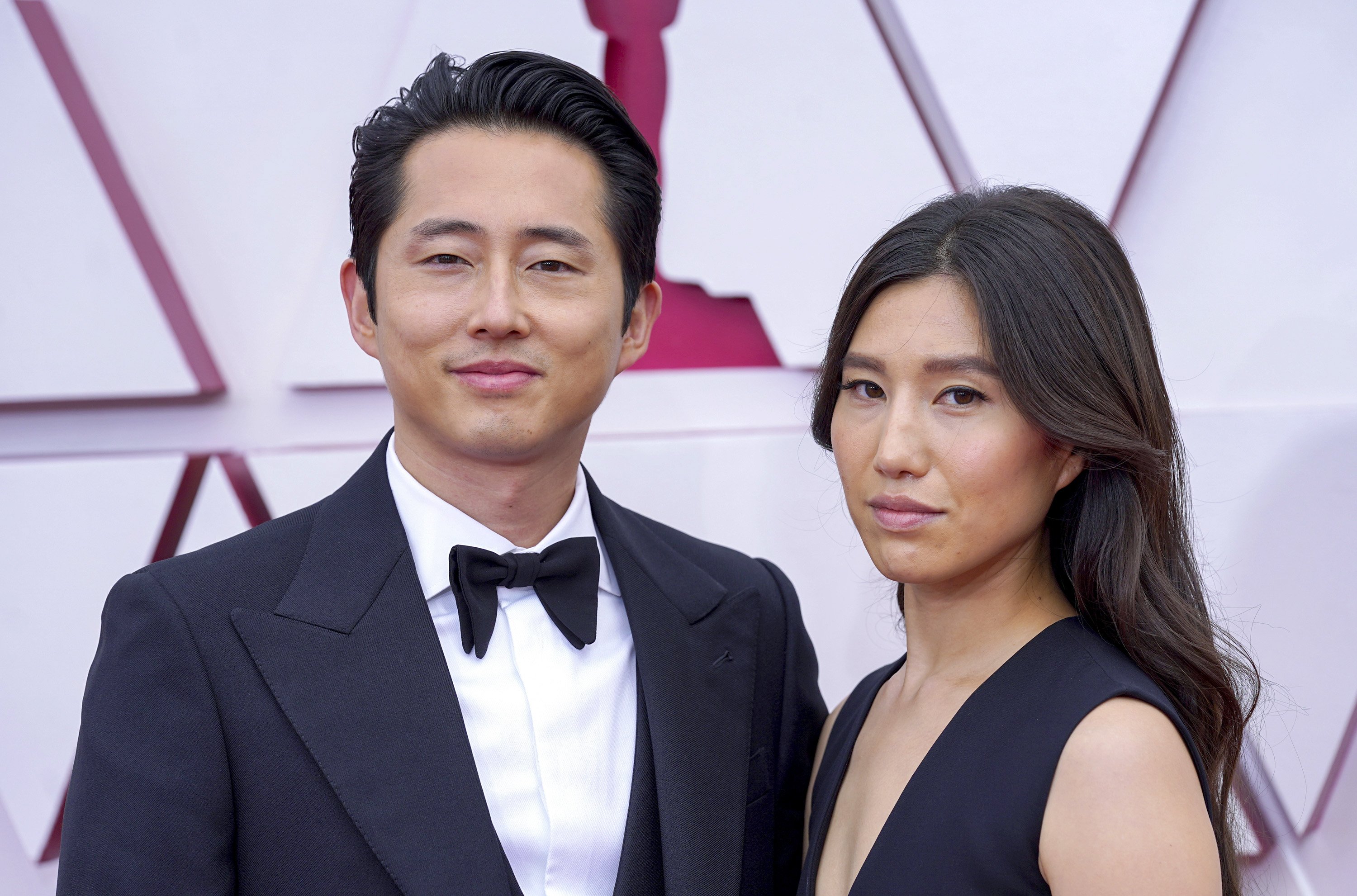 Actor Steven Yeun and his wife Joana Pak on  April 25, 2021 in Los Angeles, California. | Source: Getty Images