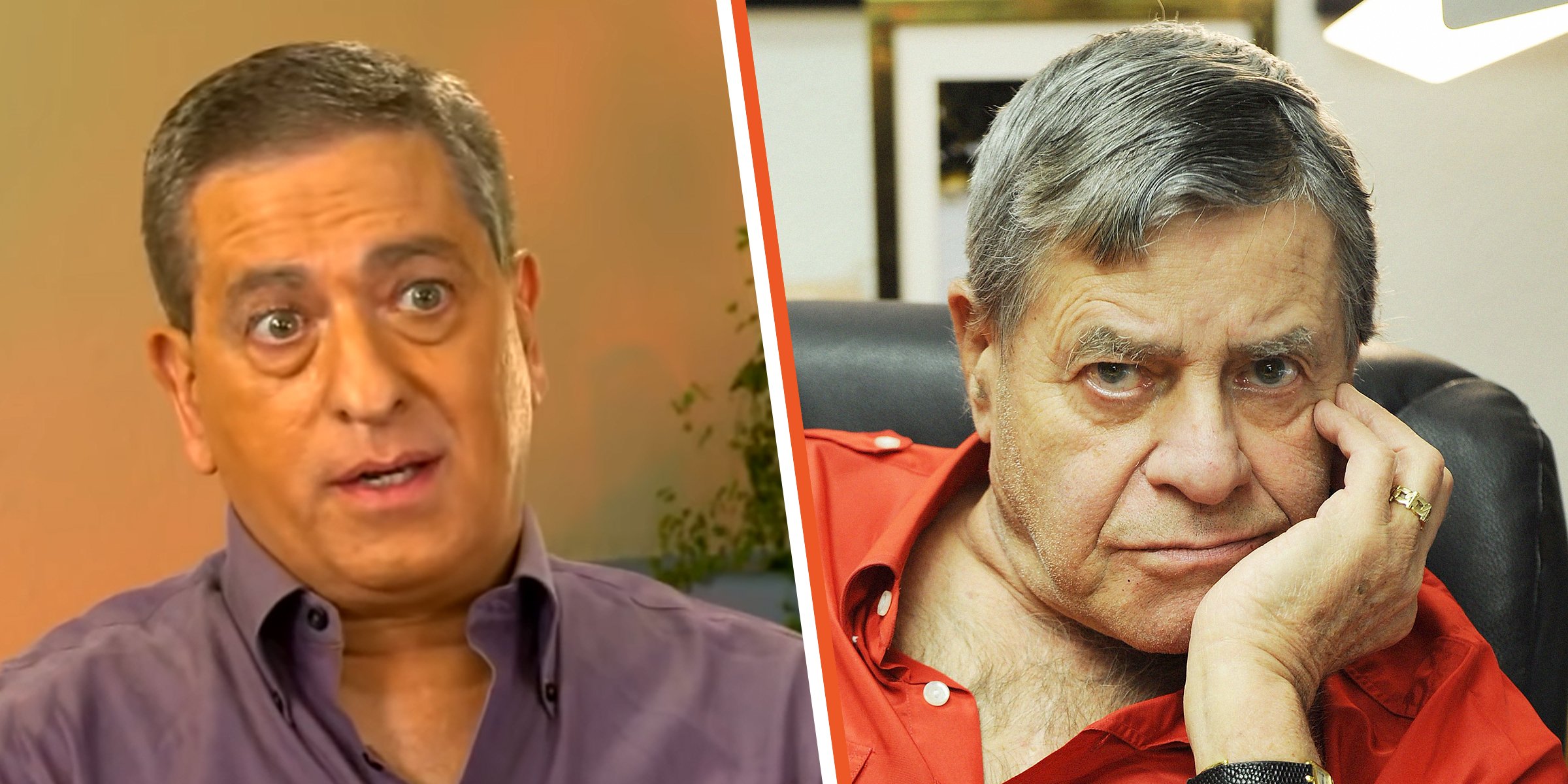 Anthony Lewis [L] | Jerry Lewis [R] | Source: youtube.com/Inside Edition | Getty Images
