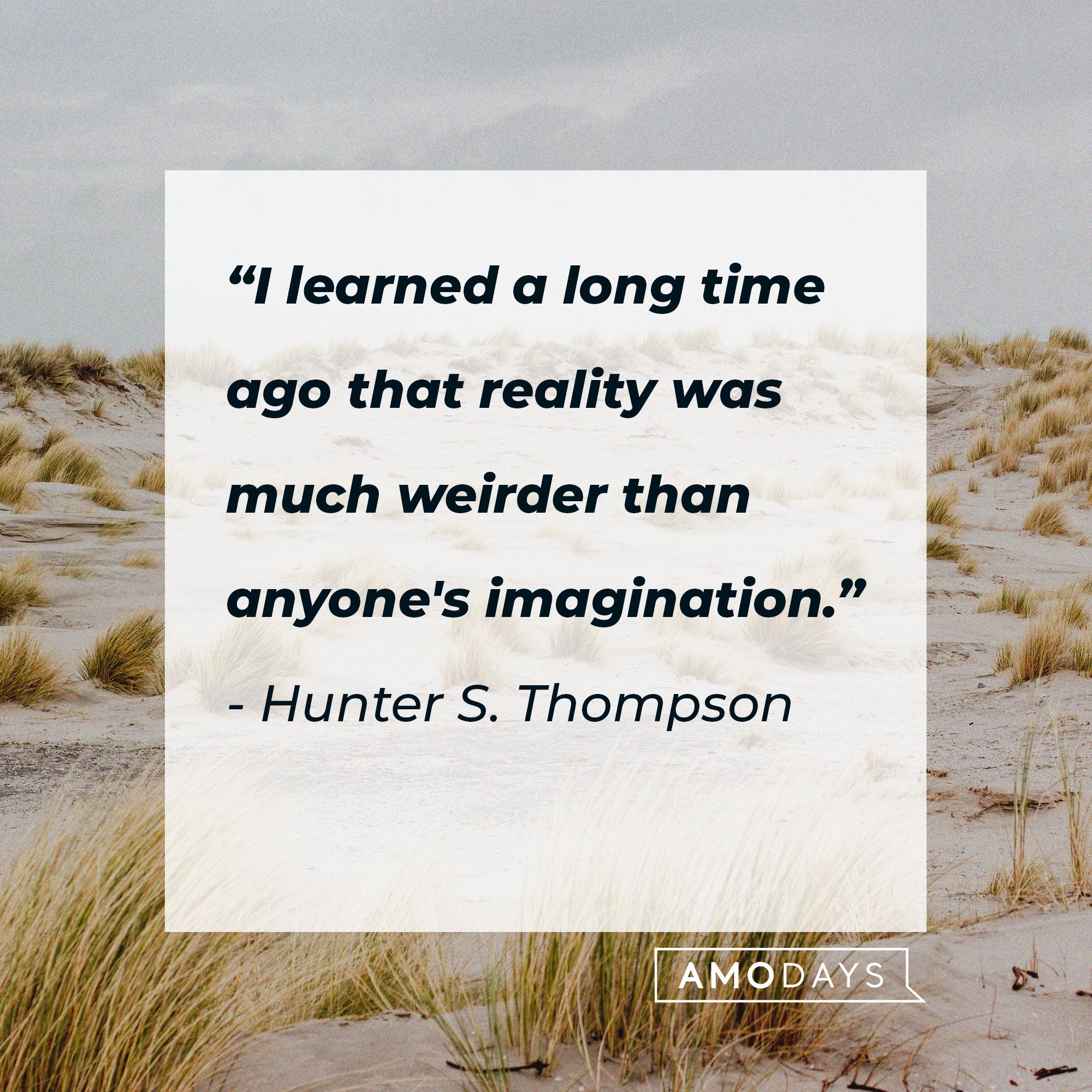 Hunter S. Thompson’s quote: “I learned a long time ago that reality was much weirder than anyone's imagination.” | Image: AmoDays