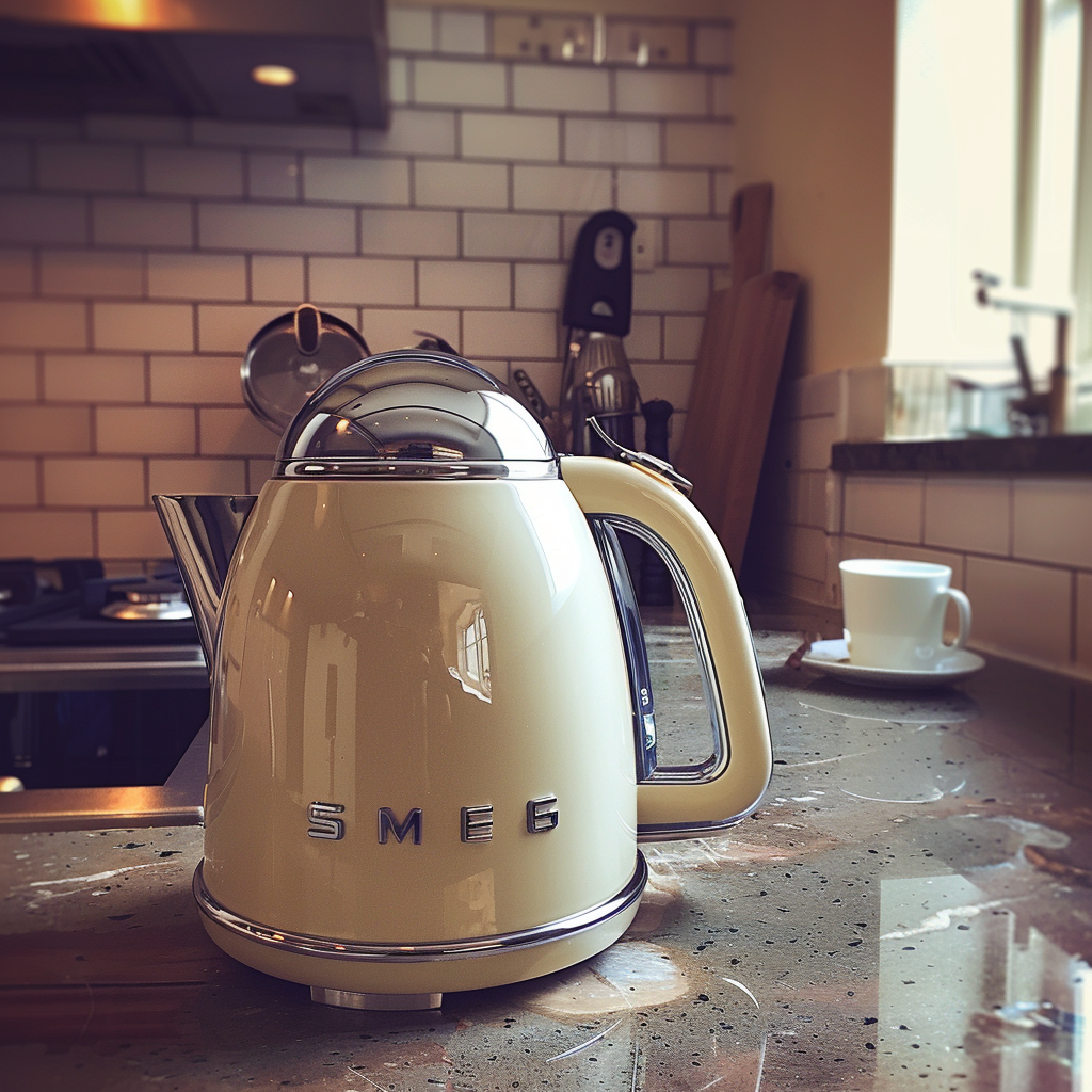 A fancy kettle on a countertop | Source: Midjourney