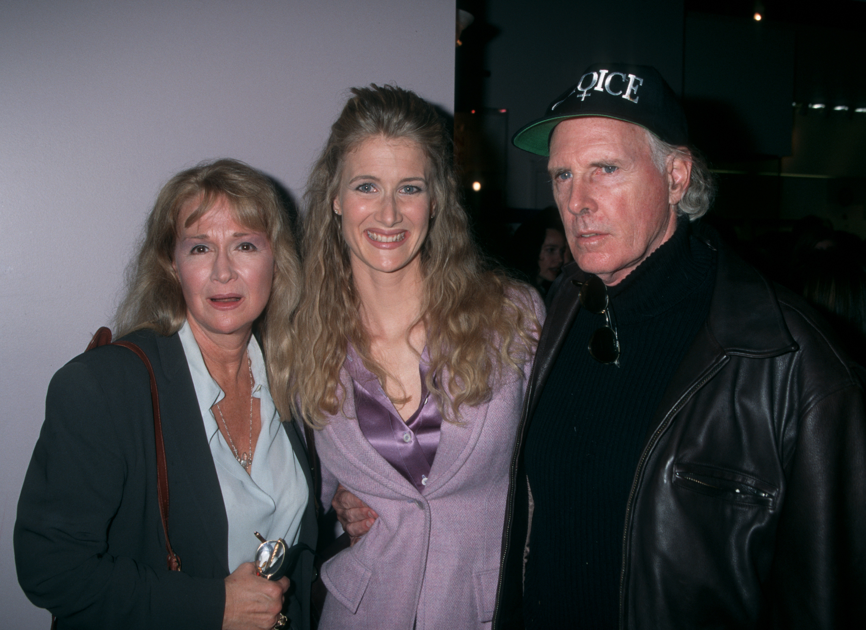 Diane Ladd, Laura Dern, and Bruce Dern attend the Los Angeles premiere of "Citizen Ruth" at Laemmle Sunset 5 Theater on November 21, 1996, in West Hollywood, California. | Source: Getty Images