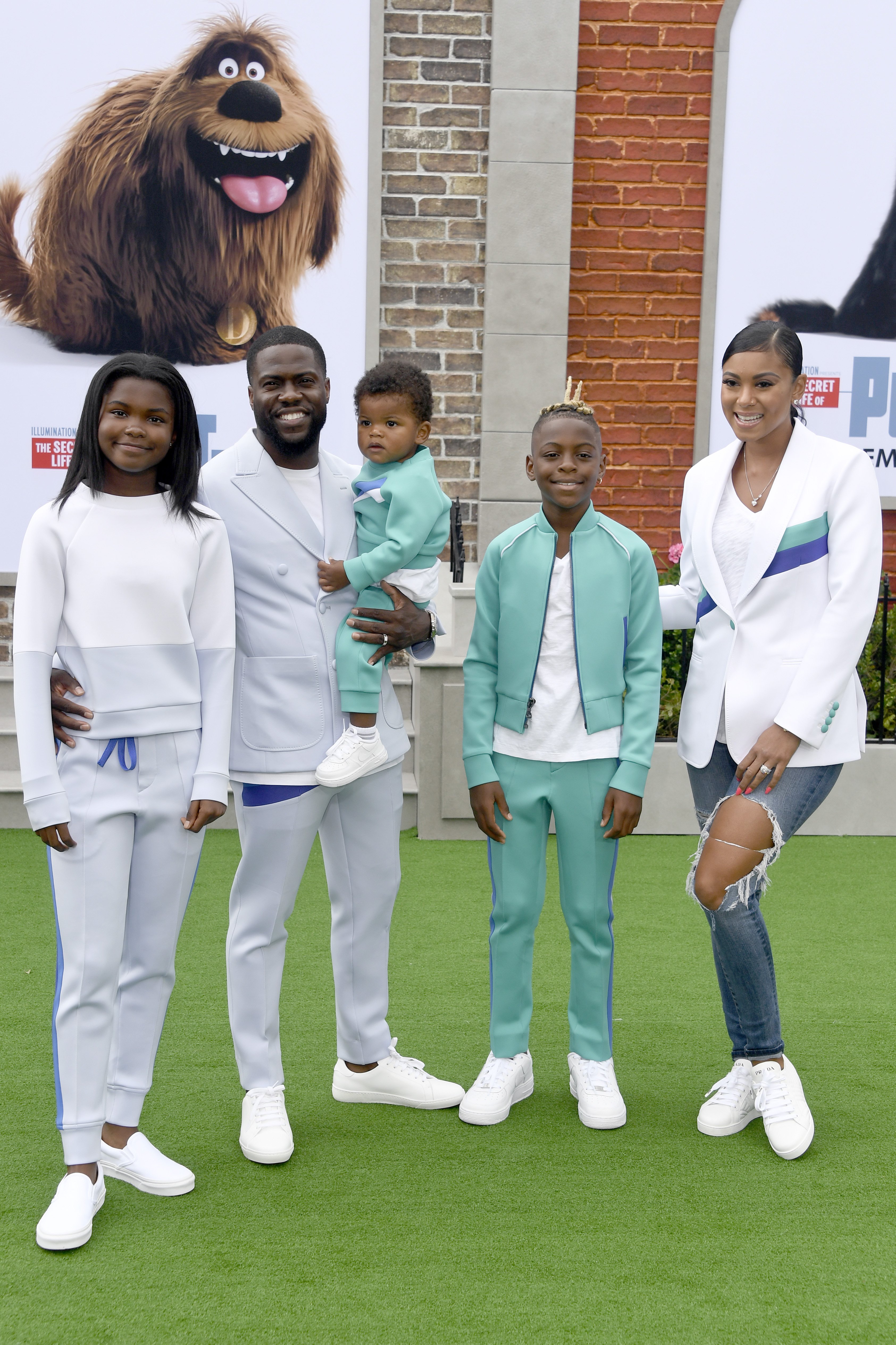Eniko Hart, Heaven Hart, Hendrix Hart, Kenzo Hart, and Kevin Hart arrive for the premiere of "The Secret Life of Pets 2" on June 2, 2019 | Photo: Getty Images  