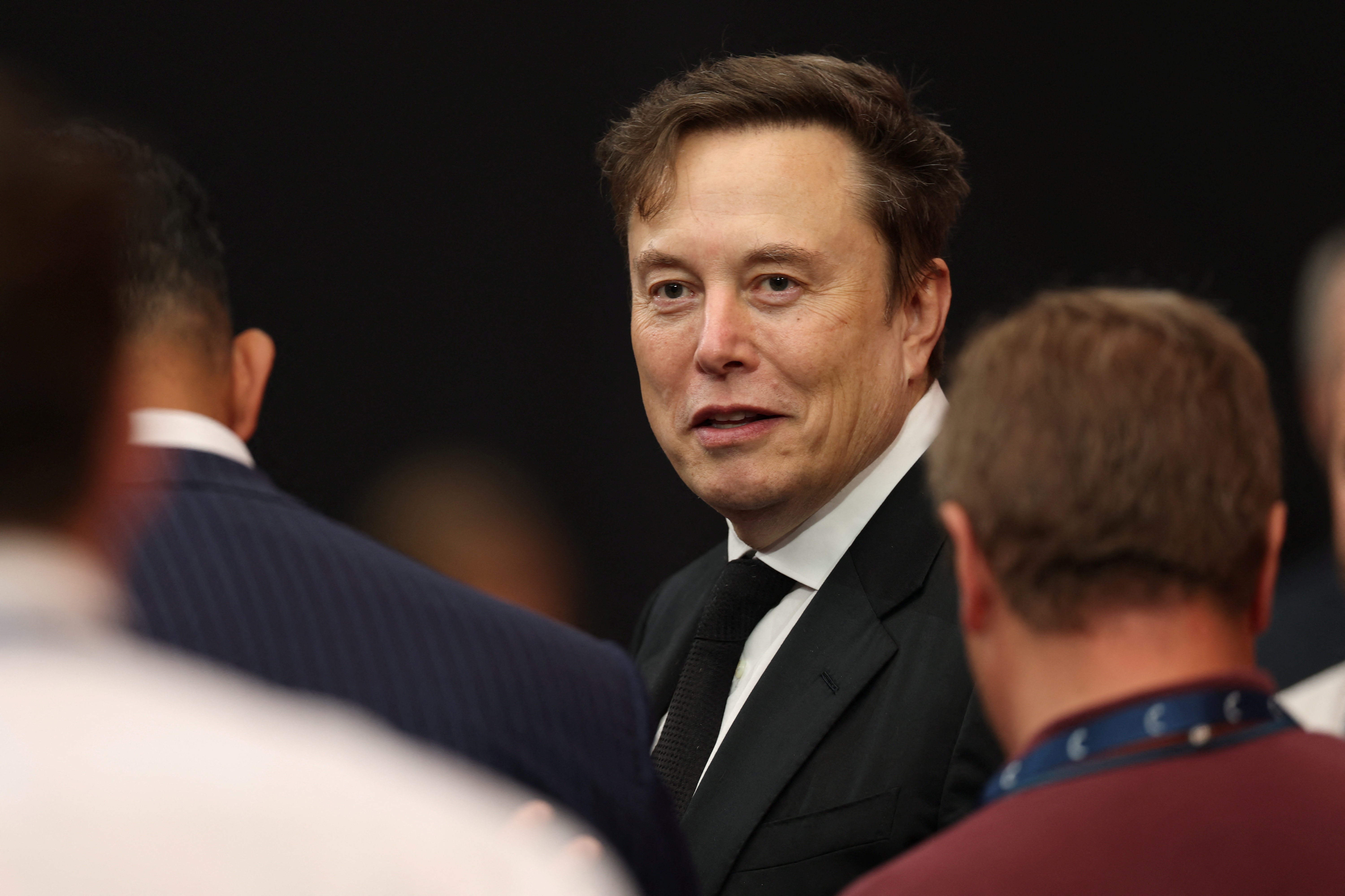 Elon Musk at the public memorial service for Charlie Kirk in Glendale, Arizona, on September 21, 2025 | Source: Getty Images
