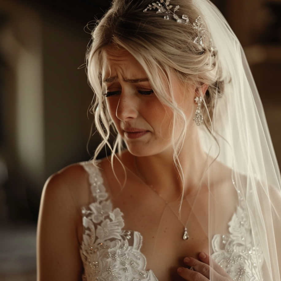 A bride crying | Source: Midjourney