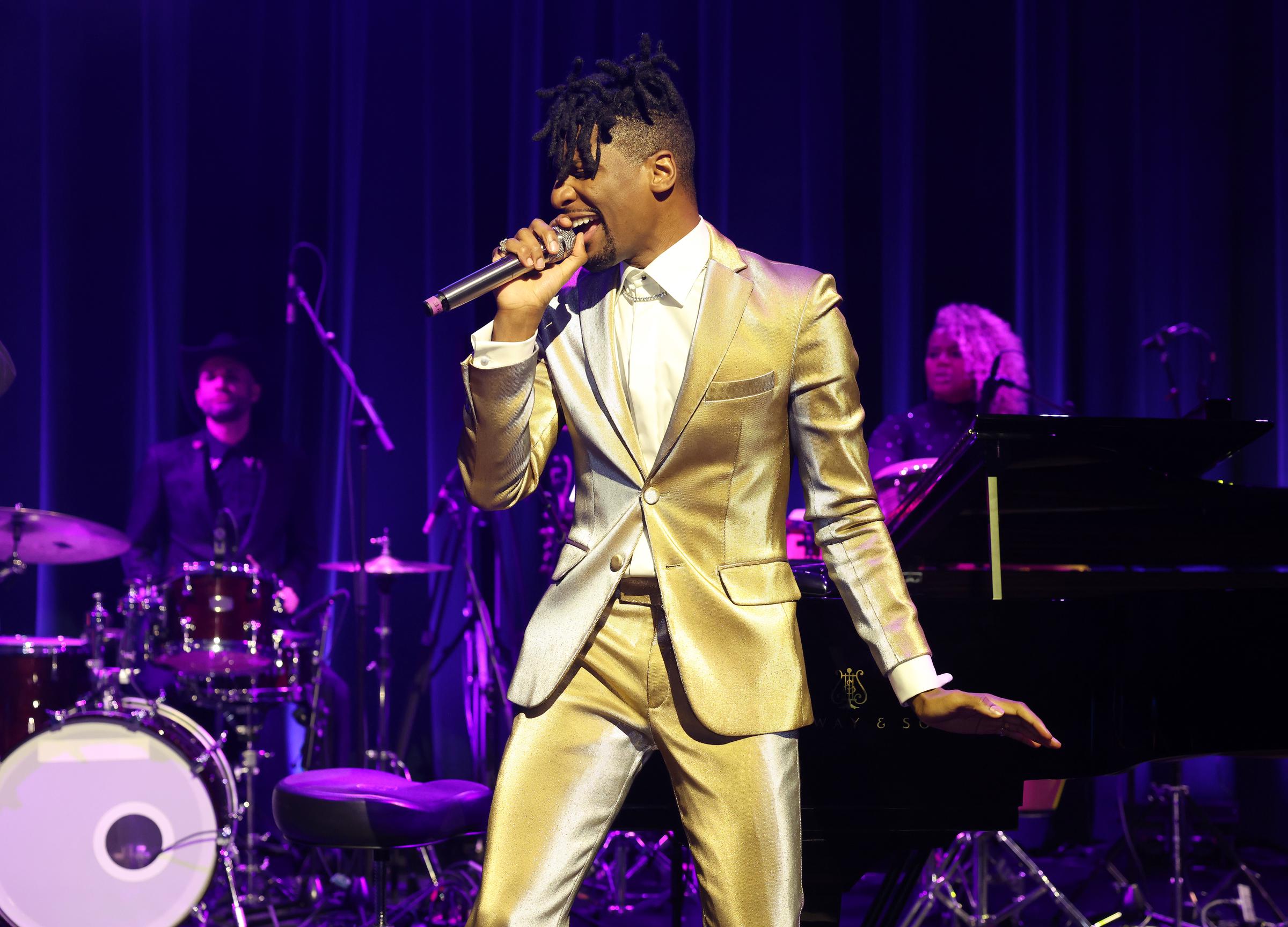 Jon Batiste performing during the grand opening of Jon Batiste's Jazz Club in Nassau, Bahamas on January 17, 2025. | Source: Getty Images