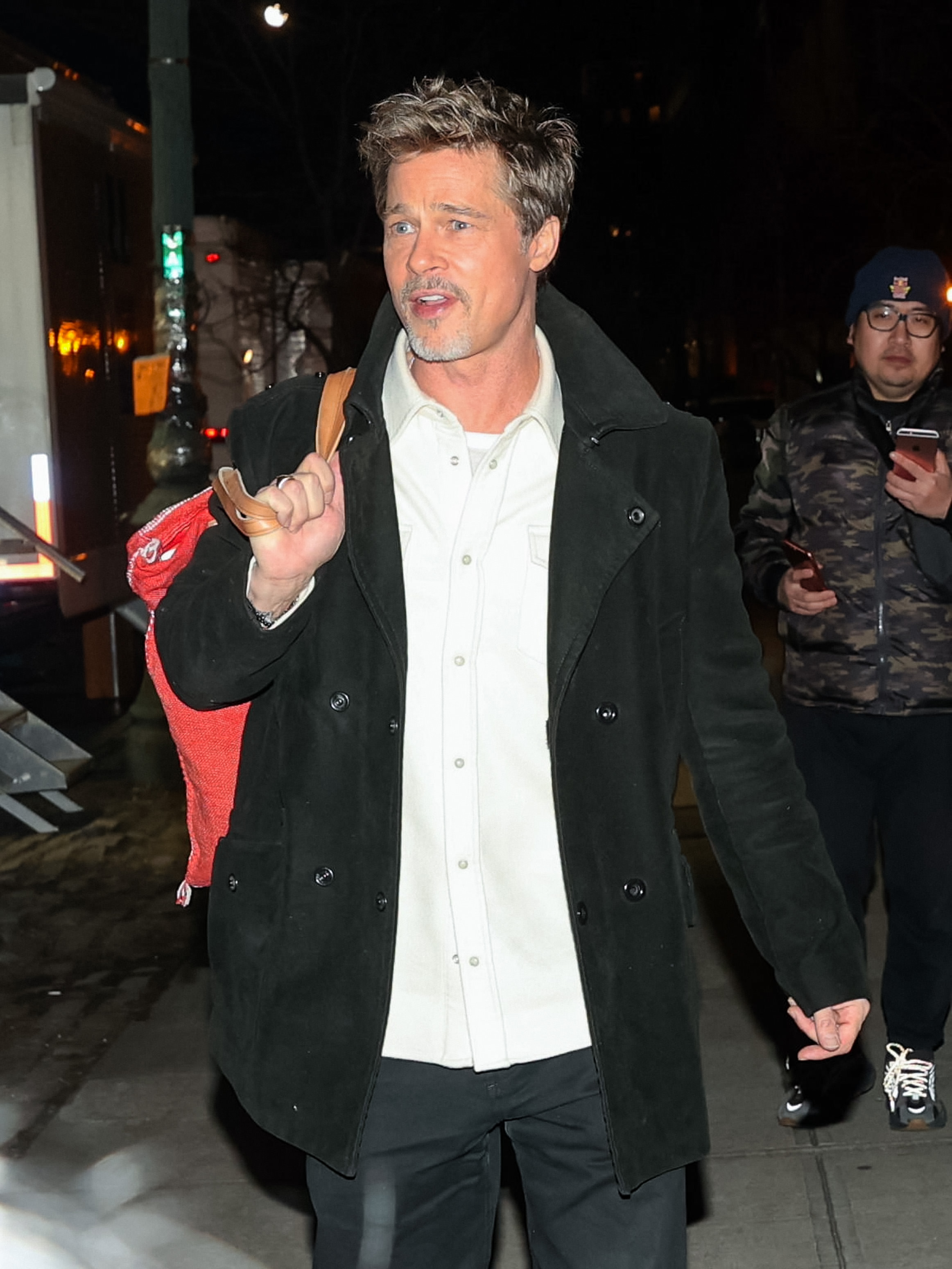 Brad Pitt spotted out filming "Wolfs" in New York City on February 8, 2023. | Source: Getty Images