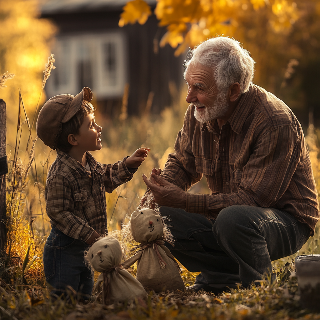 A man talking to his grandson | Source: Midjourney