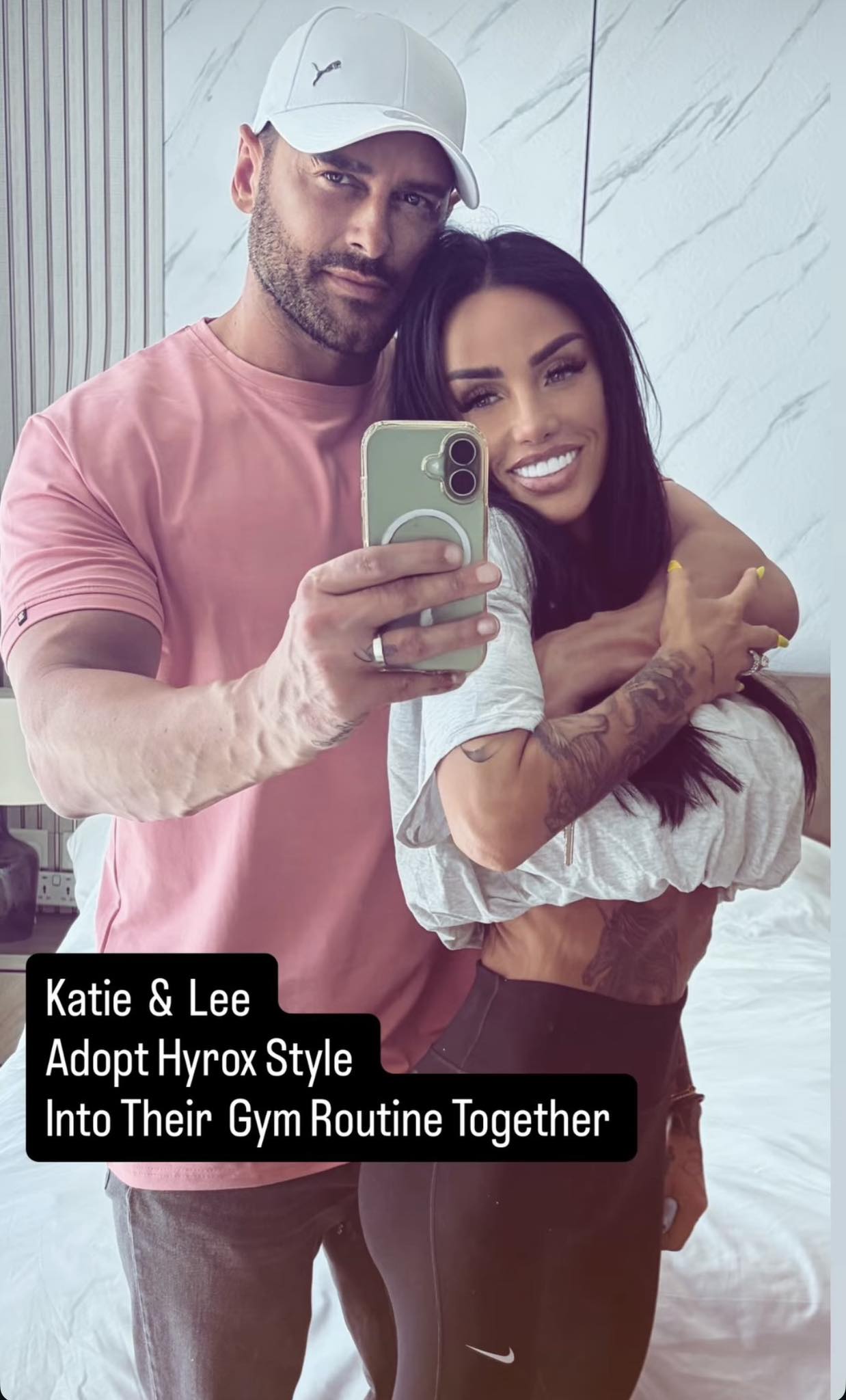 Lee Andrews and Katie Price pose for a selfie, posted 1 April 2026. | Source: Facebook/Katie Price