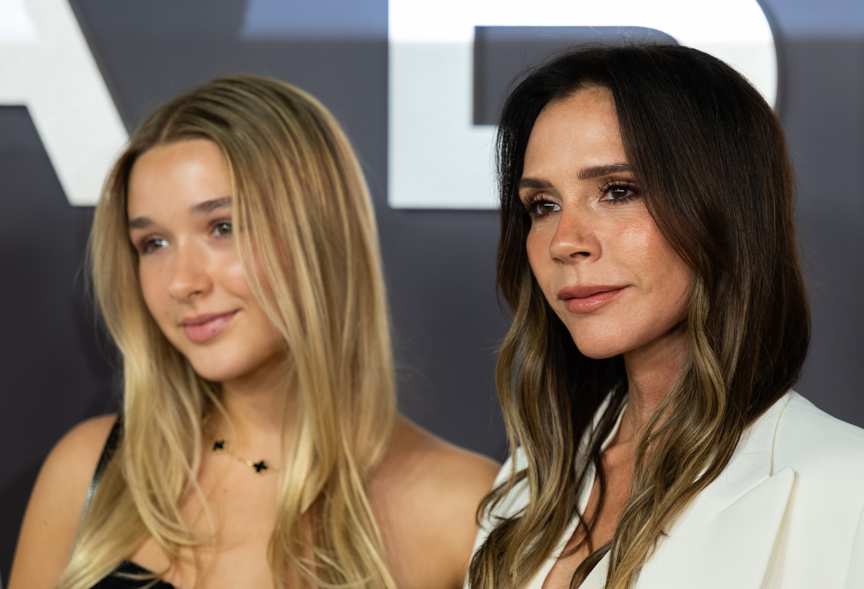 Harper and Victoria Beckham attend the "Victoria Beckham" World Premiere at the Curzon Mayfair on 8 October 2025 in London, England. | Source: Getty Images