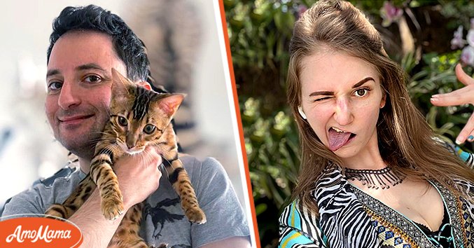Ilya Lichtenstein posed with the couple's pet cat [Left] Heather Morgan posed promoting her personal "Razzlekhan" on Facebook [Right] Source: facebook.com/thewafflequeen & facebook.com/unrealdutch