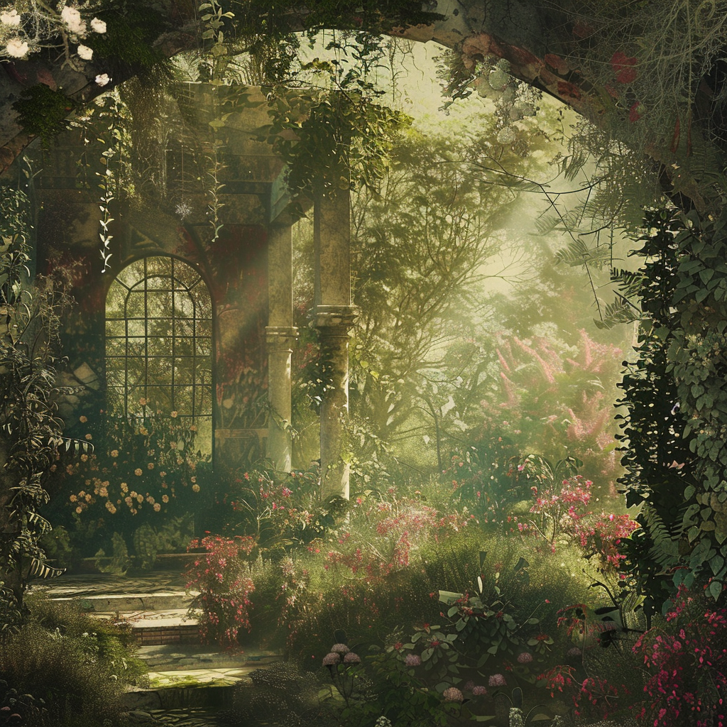 An imagined garden in heaven | Source: Midjourney