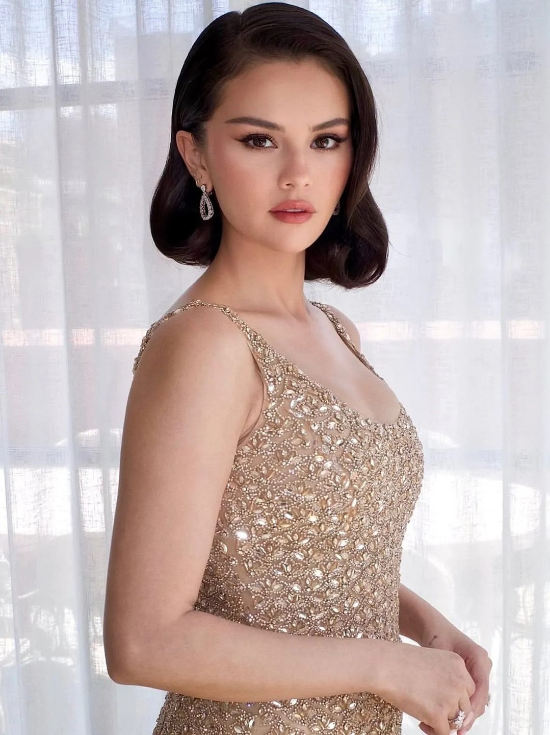 Selena Gomez ahead of Taylor Swift and Travis Kelce's wedding on July 3, 2026. | Source: Instagram/voguemagazine