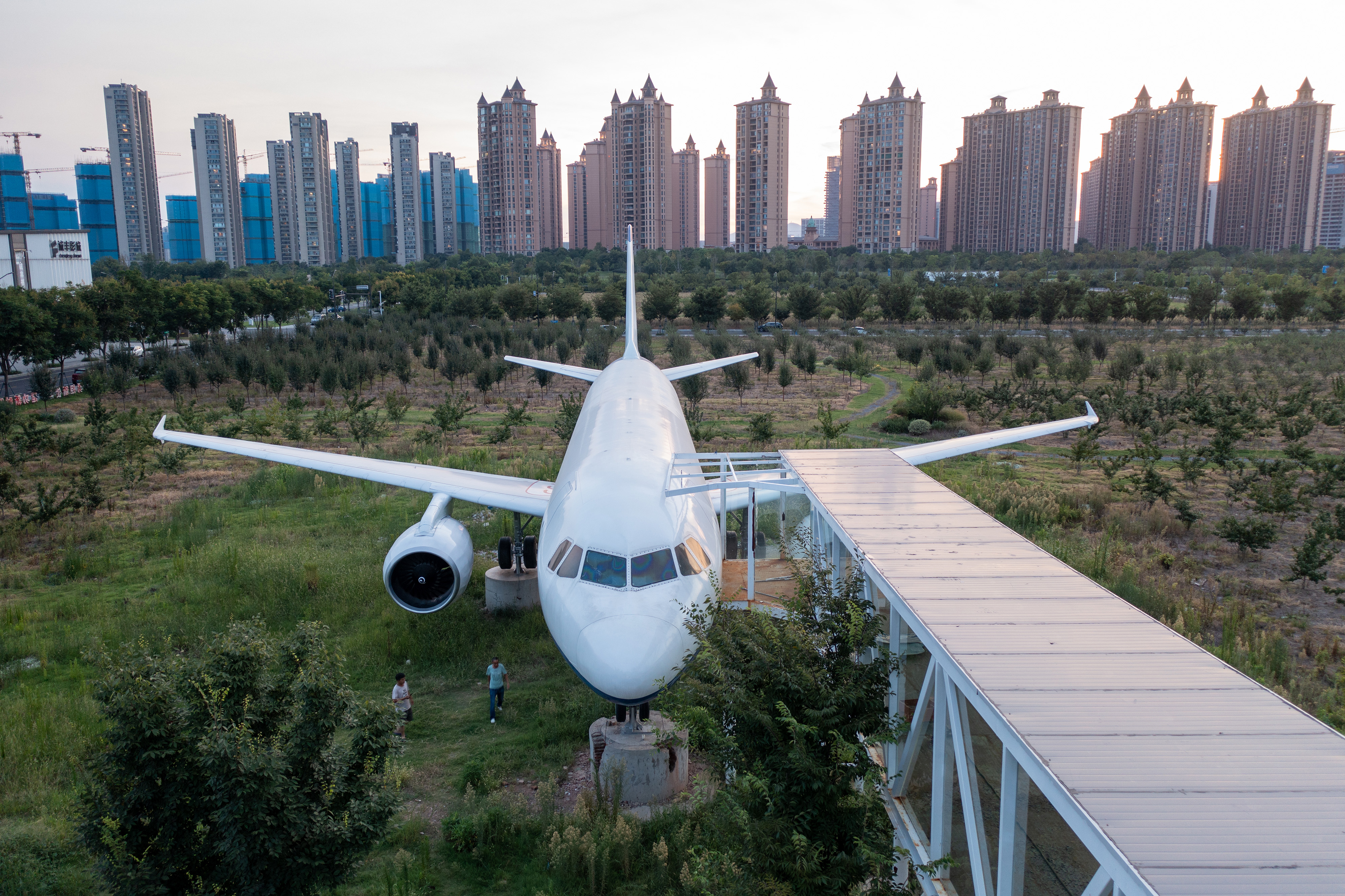 Weeds grow around a dead plane as it stays in Jiangbei New Area in Nanjing, Jiangsu Province, China, Aug 14, 2022 | Source: Getty Images