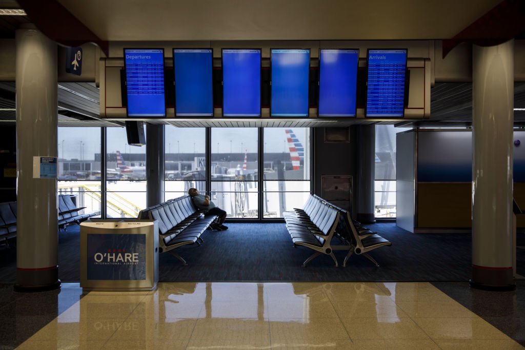 Aeropuerto internacional de O'Hare, Chicago, junio 2020. | Foto: Getty Images