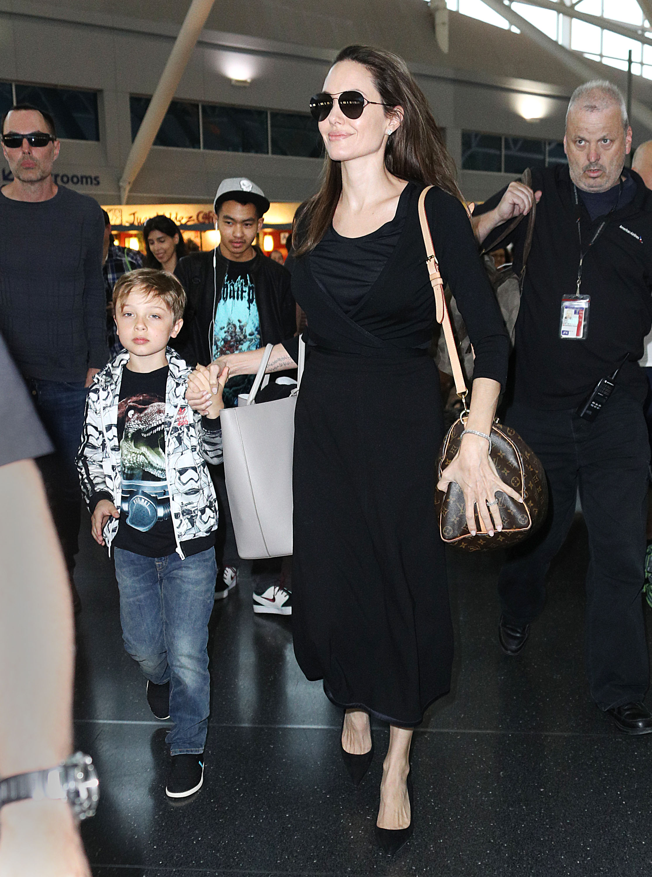 Angelina Jolie, Knox Jolie-Pitt, Maddox Jolie-Pitt, and James Haven on June 17, 2016 in New York City. | Source: Getty Images