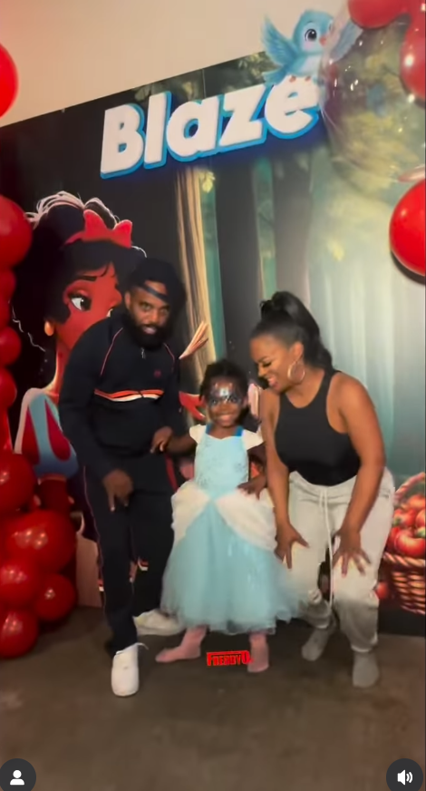 Blaze Tucker and her parents Kandi and Todd are captured mid-dance during Blaze's birthday celebration, as seen from a video post dated November 24, 2025. | Source: Instagram/kandi