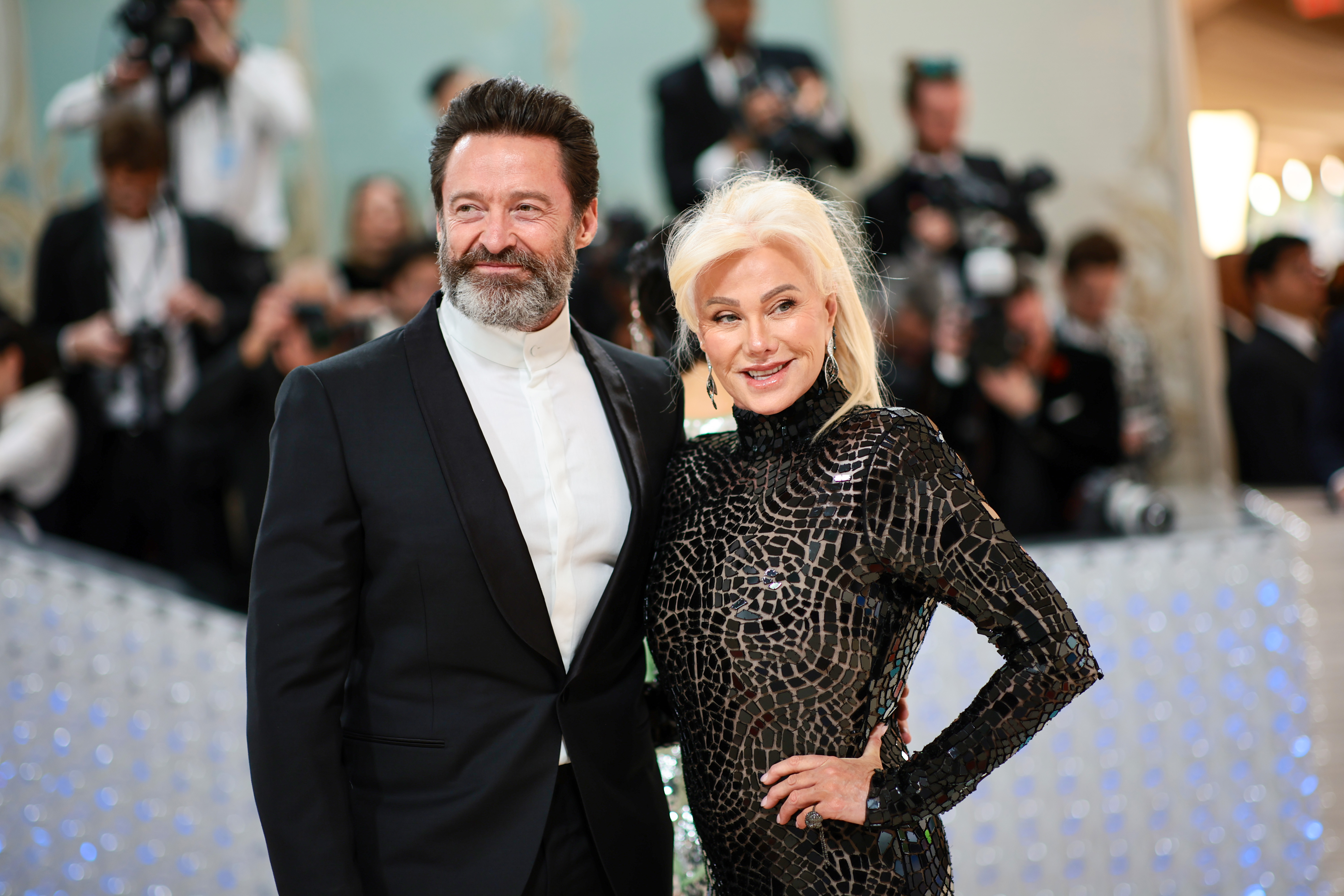 Hugh Jackman and Deborra-Lee Furness at The Met Gala Celebrating "Karl Lagerfeld: A Line Of Beauty" on May 1, 2023, in New York City | Source: Getty Images