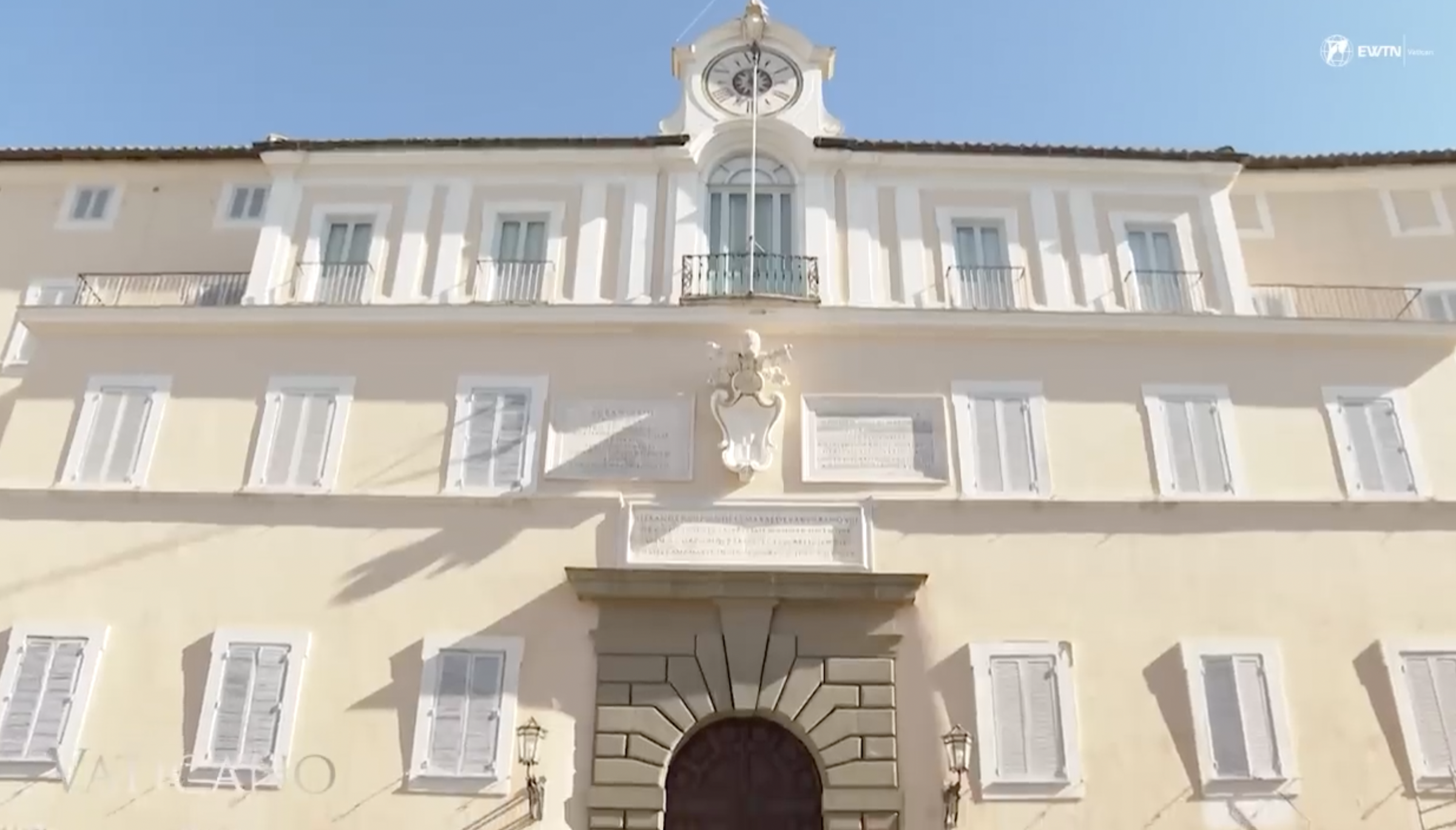 Villa Barberini in Castel Gandolfo pictured in close view, dated July 2025 | Source: YouTube/EWTN