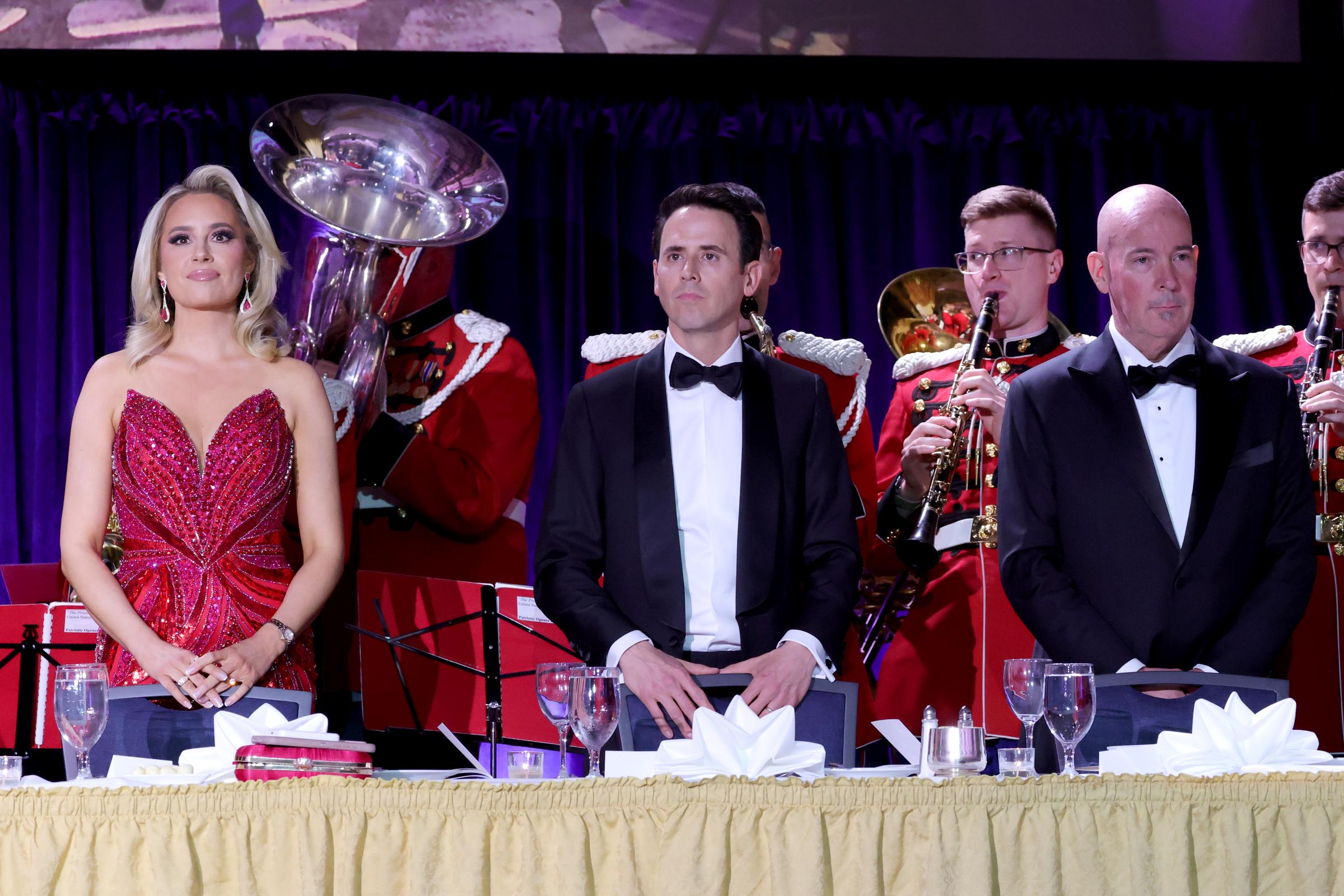 Jacqui Heinrich, Oz Pearlman, and Mark Lima attend as Oz Pearlman hosts the White House Correspondents' Dinner at Washington Hilton on April 25, 2026, in Washington, DC | Source: Getty Images