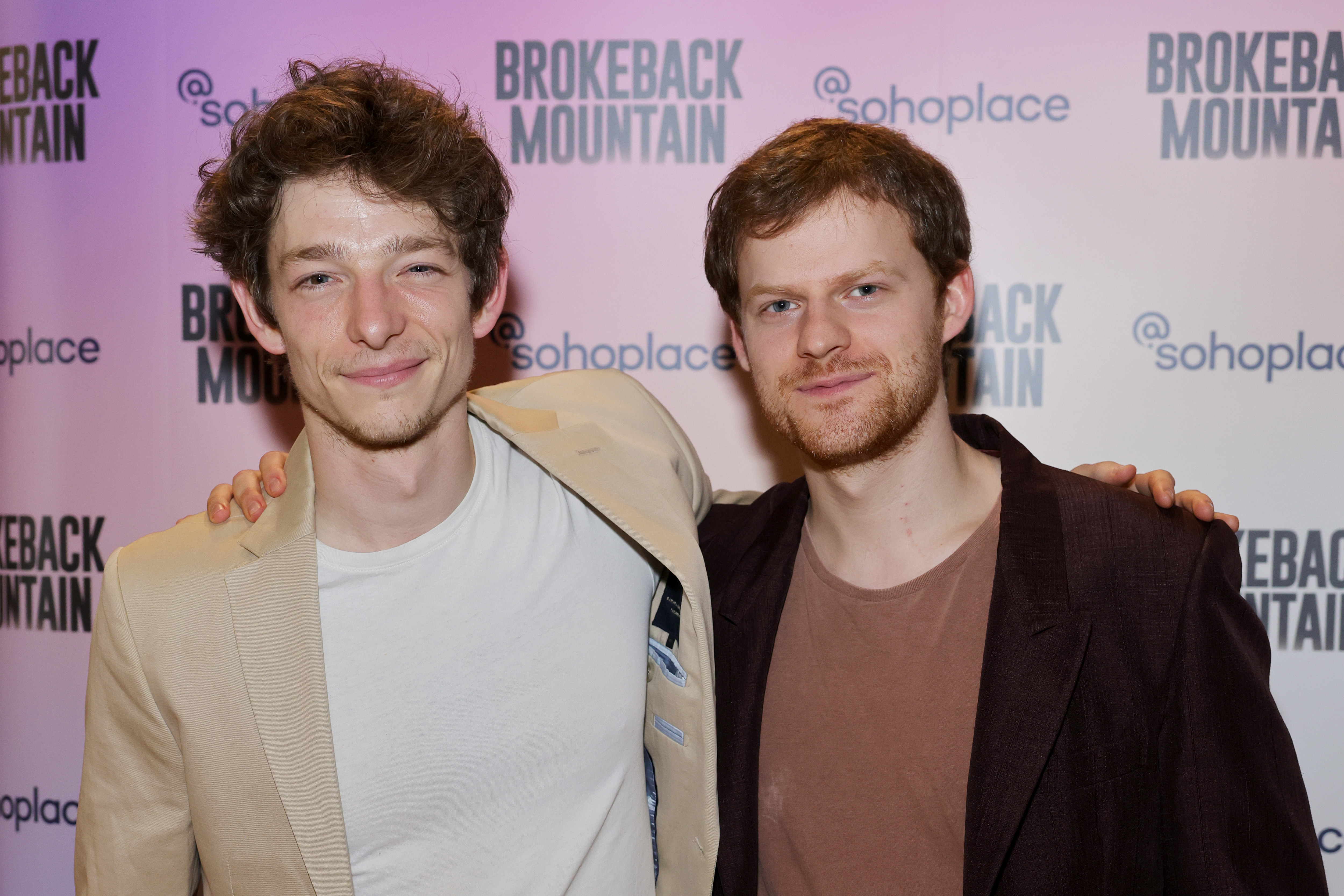 Mike Faist and Lucas Hedges attend the world premiere stage adaptation of Annie Proulx's "Brokeback Mountain" at @sohoplace on May 18, 2023 in London, England | Source: Getty Images