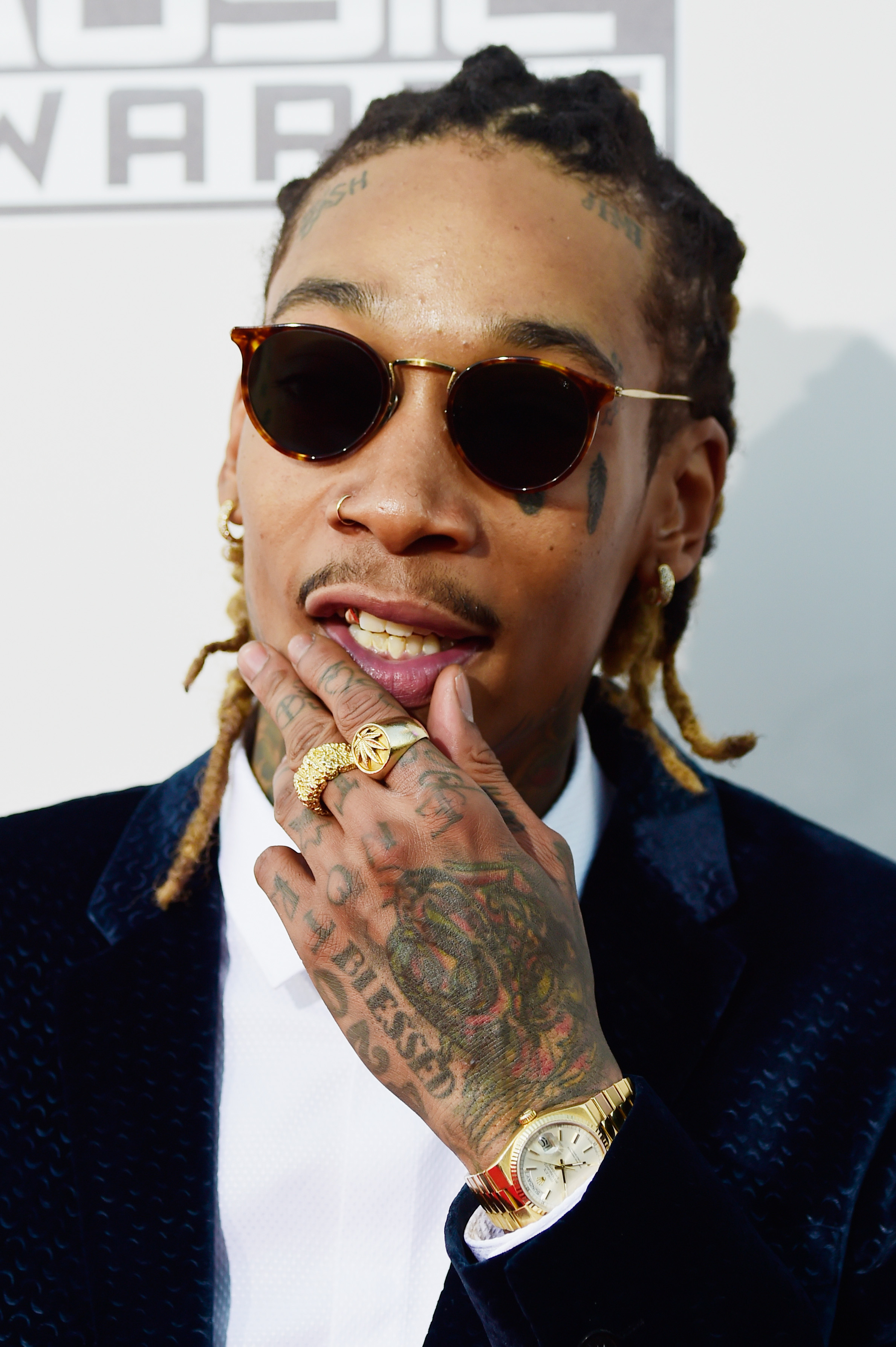 Wiz Khalifa at the 2015 American Music Awards at Microsoft Theater on November 22 in Los Angeles, California. | Source: Getty Images