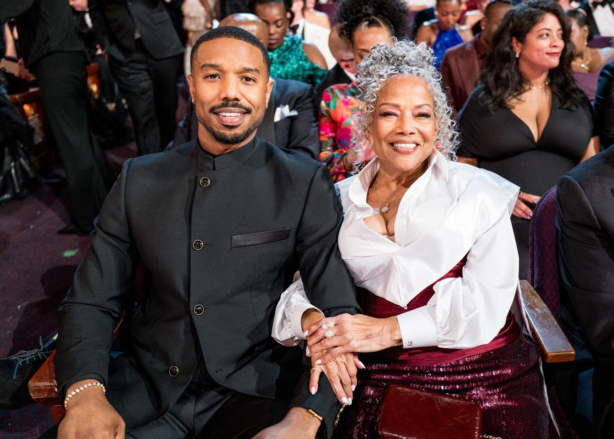 Michael B. Jordan and his mother Donna Jordan during the 98th Annual Academy Awards on March 15, 2026. | Source: Getty Images