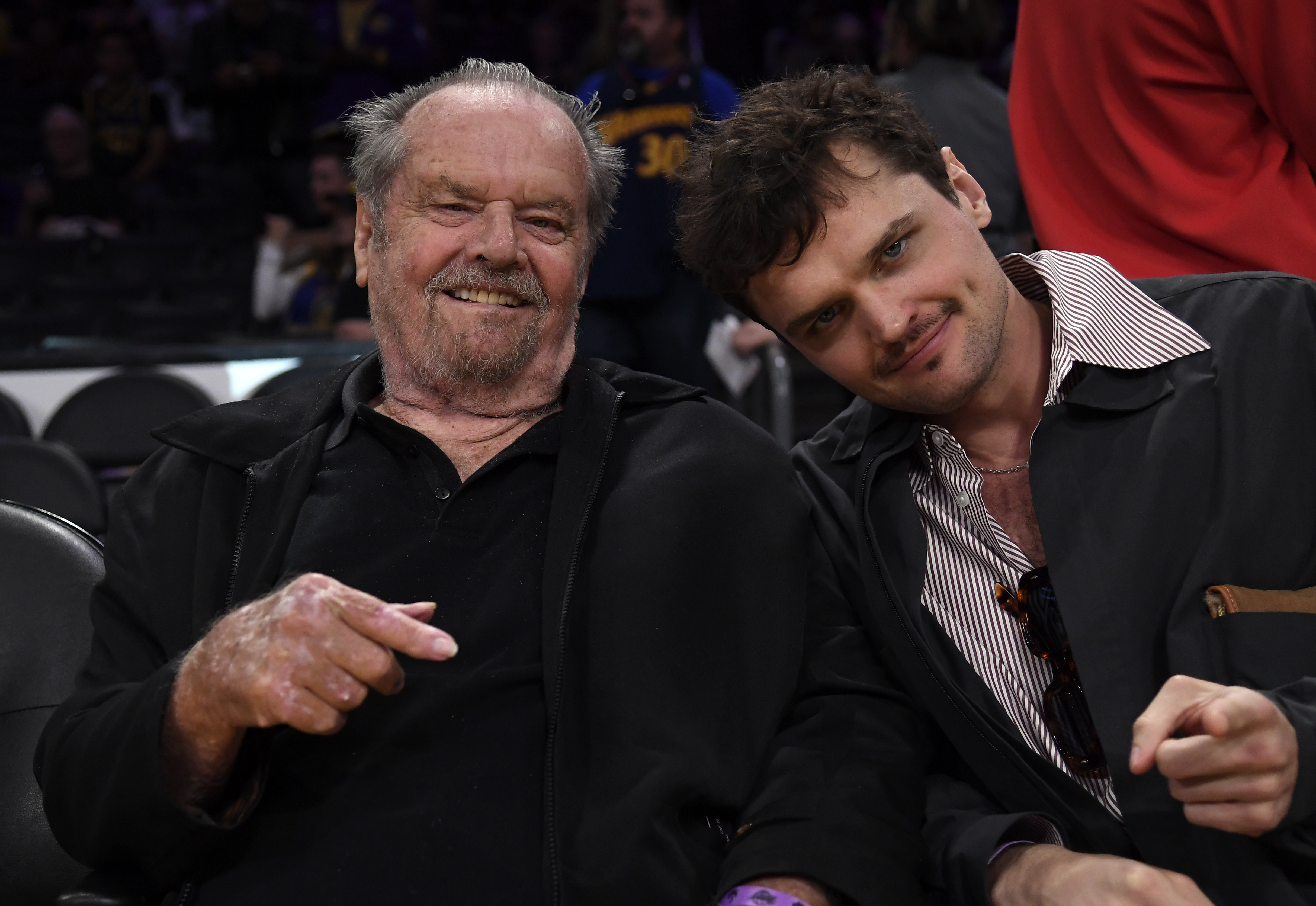 Jack Nicholson and his son Ray Nicholson at the Western Conference Semifinal Playoff game between the Los Angeles Lakers and Golden State Warriors on May 12, 2023, in Los Angeles, California | Source: Getty Images
