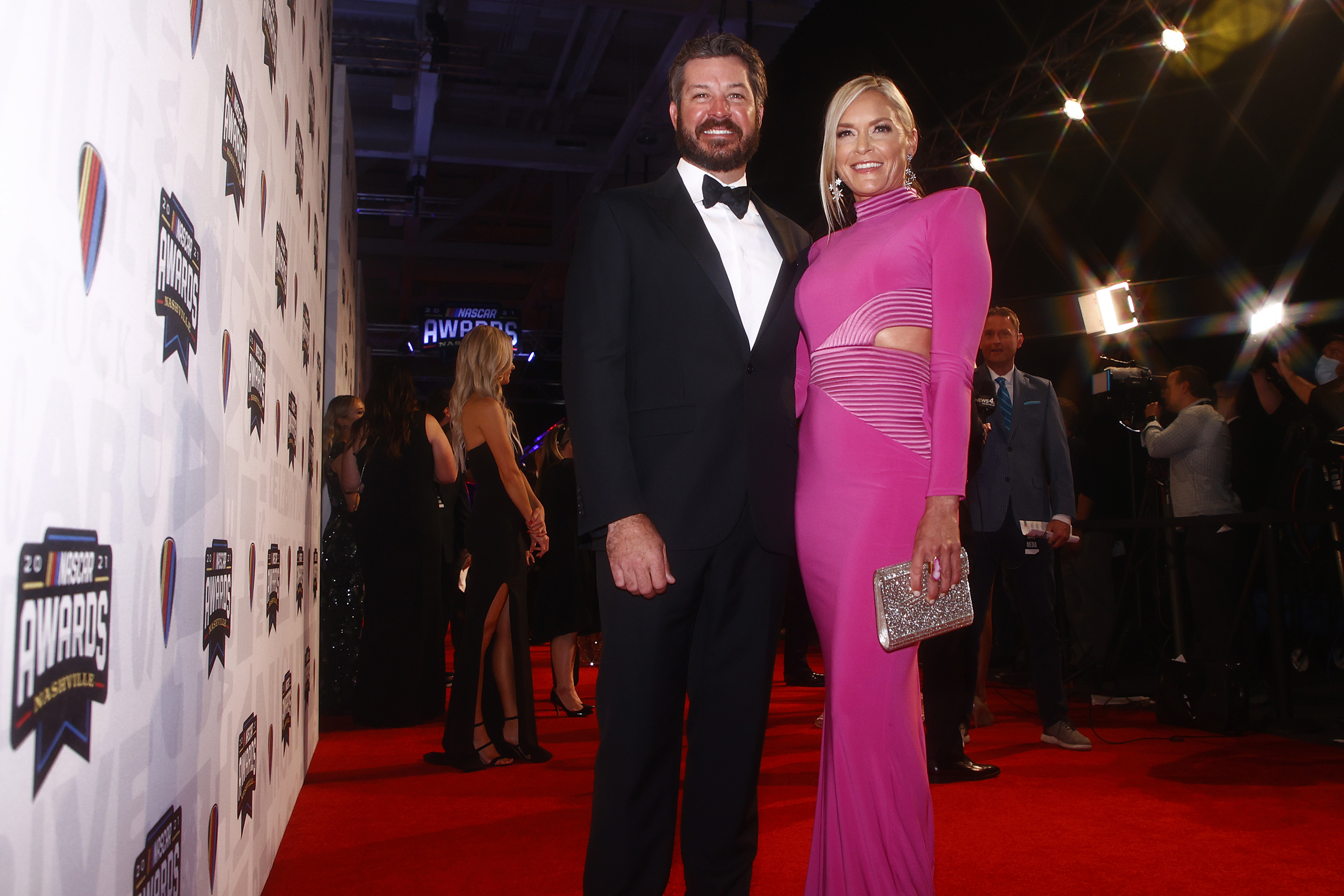 Martin Lee Truex Jr. and Sherry Pollex at the NASCAR Champion's Banquet on December 2, 2021, in Nashville | Source: Getty Images