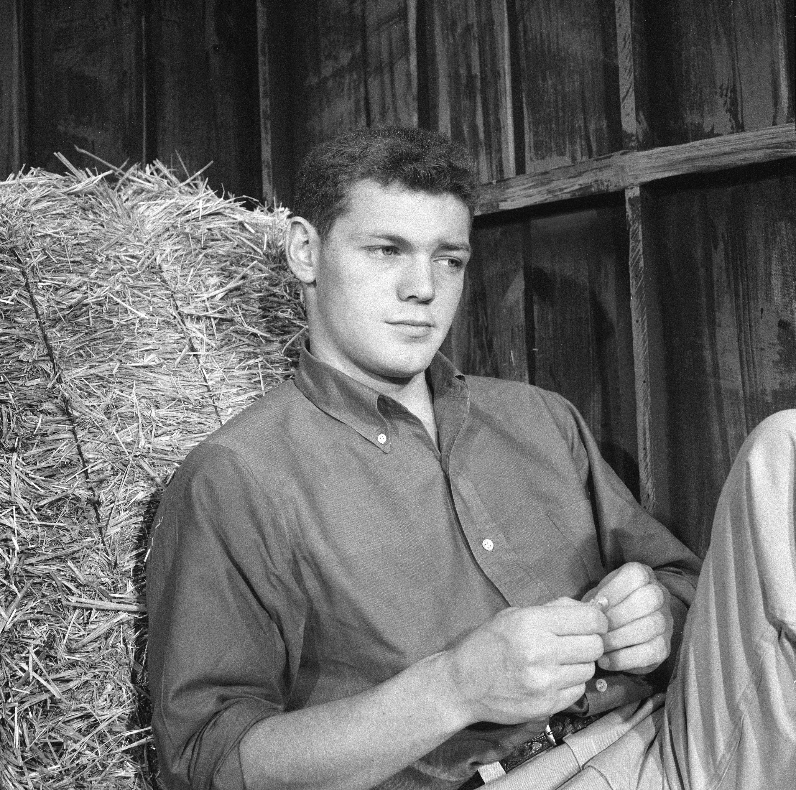 Photo of James MacArthur on the set of "Tongue of Angels" on March 17, 1958 | Source: Getty Images