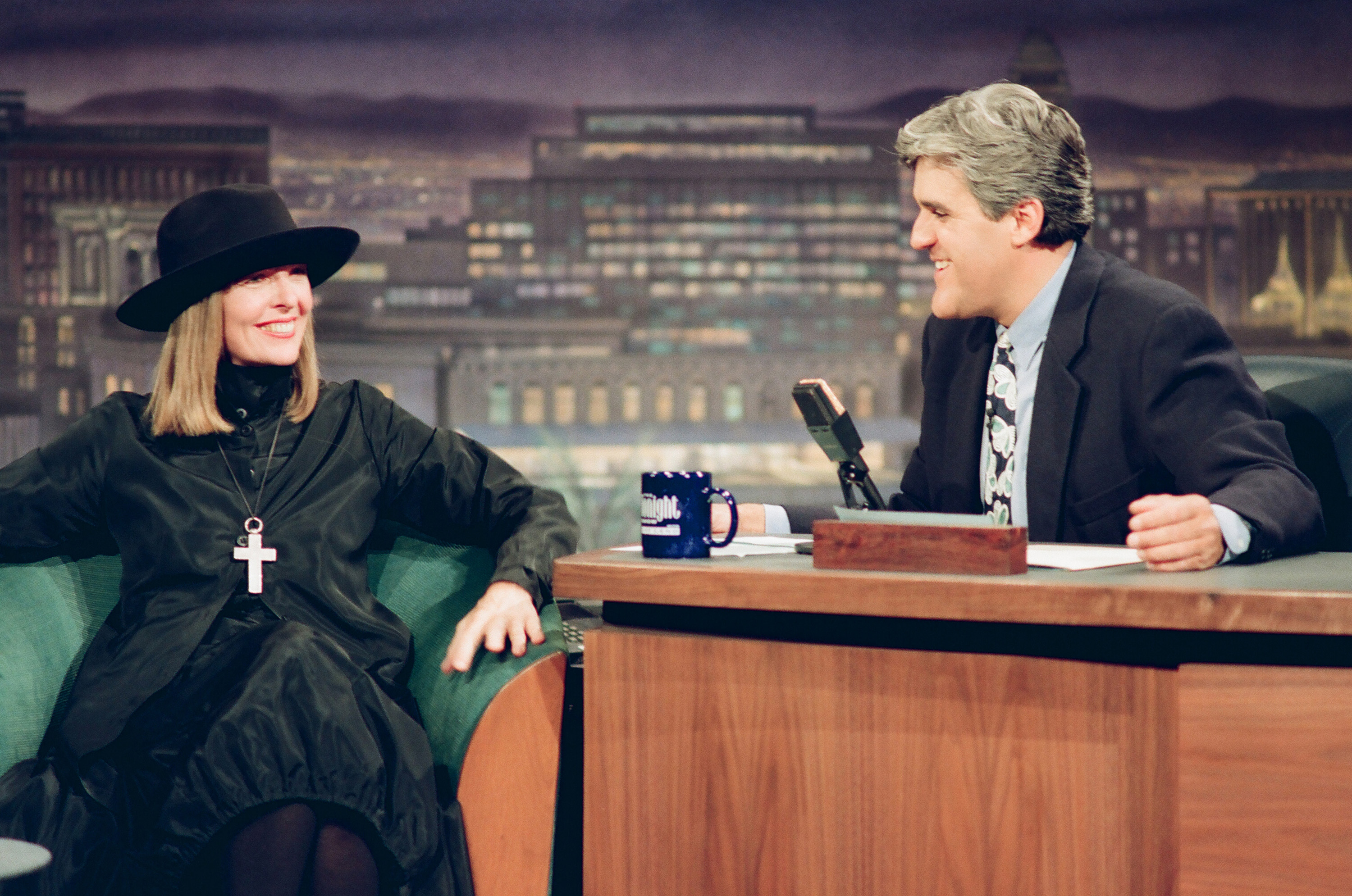 Diane Keaton during an interview with host Jay Leno on "The Tonight Show" on August 27, 1993 | Source: Getty Images