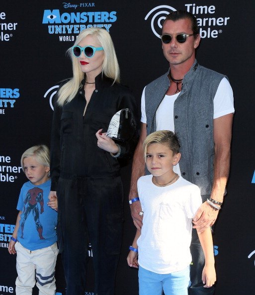Gwen Stefani, husband recording artist Gavin Rossdale and their children Zuma Nesta Rock Rossdale (L) and Kingston James McGregor Rossdale at the El Capitan Theatre on June 17, 2013 | Photo: Getty Images