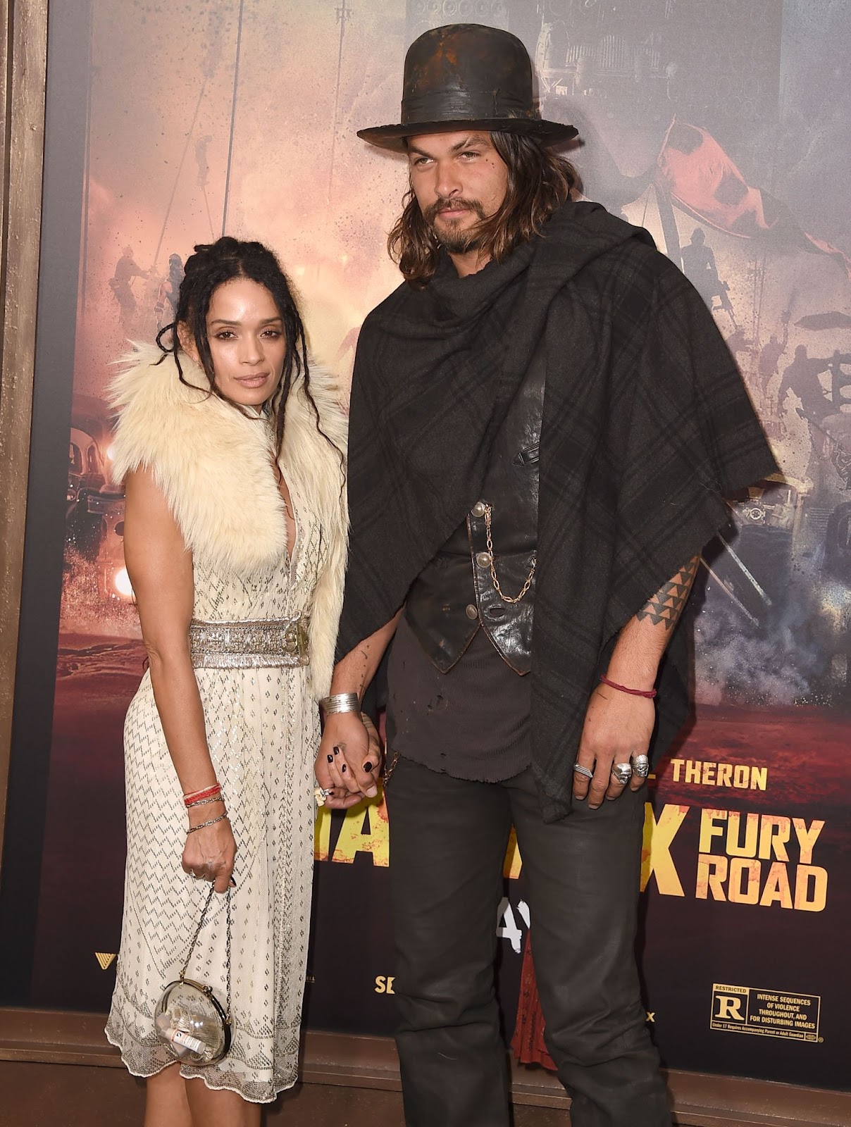 Lisa Bonet and Jason Momoa at the "Mad Max: Fury Road" premiere in Hollywood on May 7, 2015. The couple, loved by fans for their unique style and connection, shared many memorable red carpet moments before their unexpected split in 2022. | Source: Getty Images