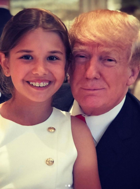 Kai Trump with her grandfather, Donald Trump as seen in a photo posted on May 13, 2020 | Source: Getty Images
