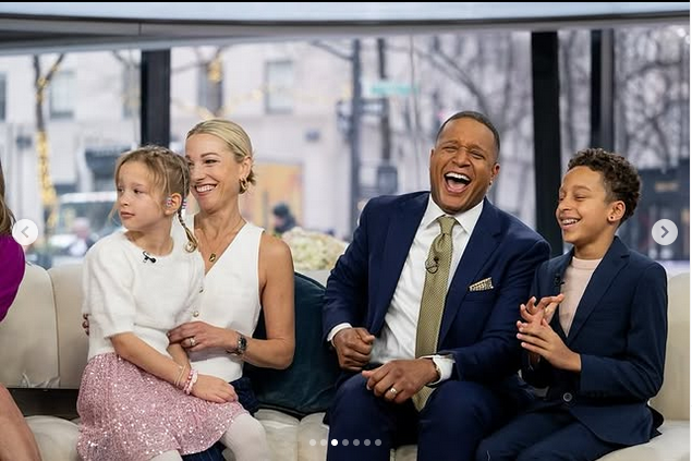 Sybil, Lindsay Czarniak, Craig Melvin, and Delano, from a post dated January 13, 2025 | Source: Instagram/lindsaycz