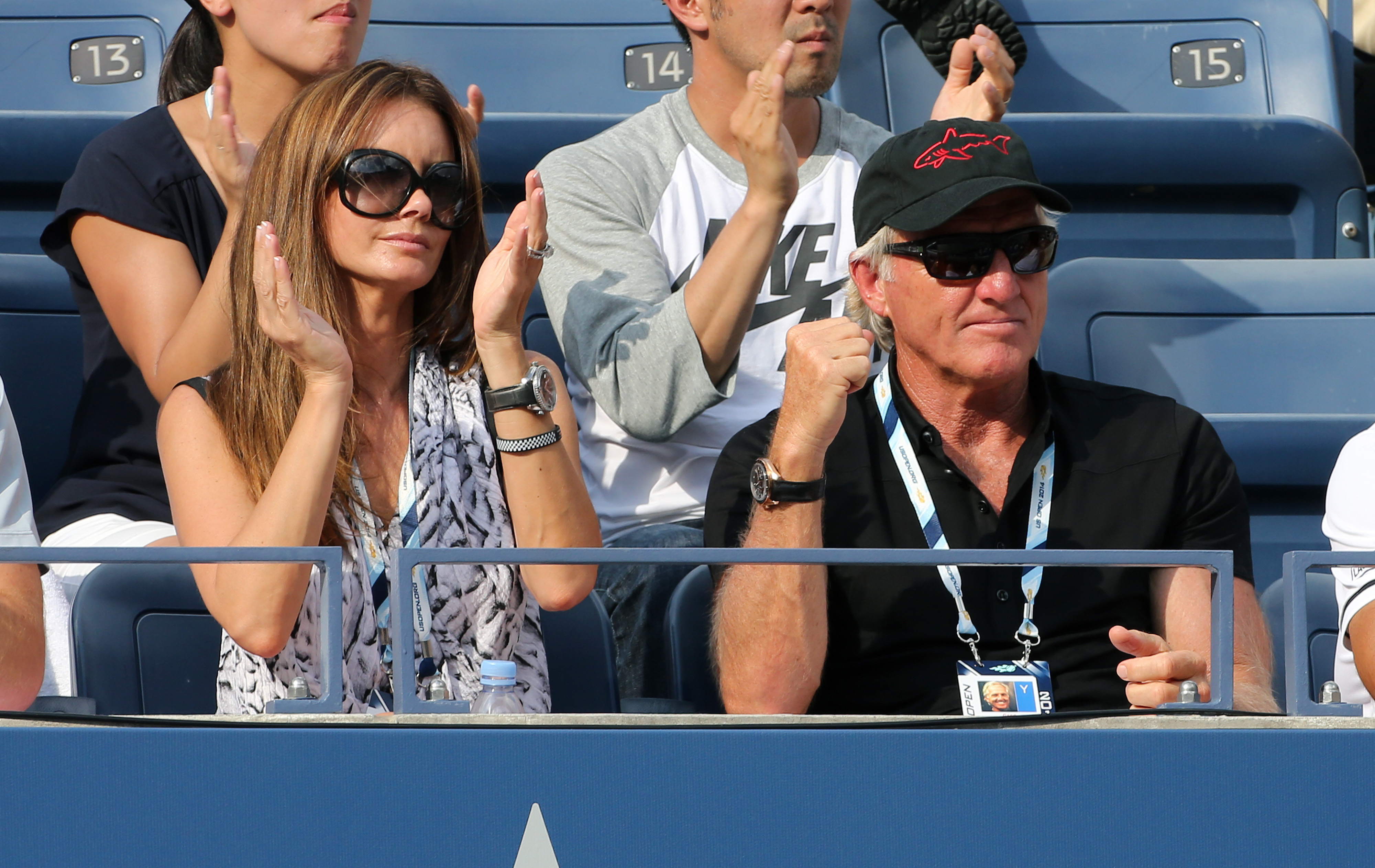 Greg Norman and Kirsten Kutner at USTA Billie Jean King National Tennis Center on September 2, 2014. | Source: Getty Images