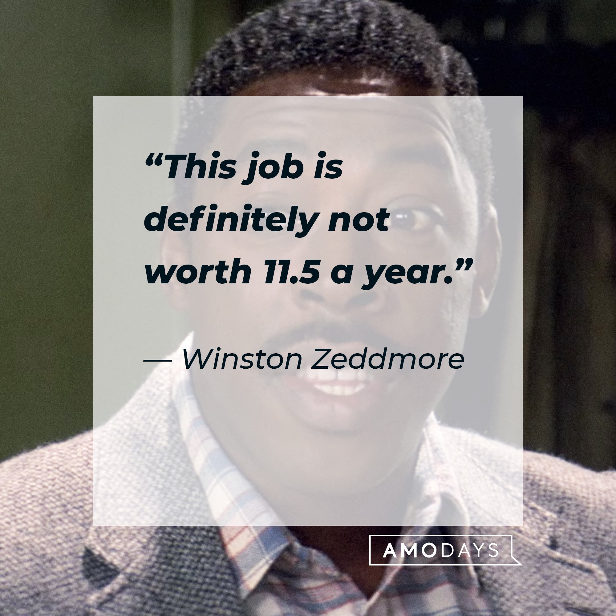 Winston Zeddmore's quote: “This job is definitely not worth 11.5 a year.” | Image: AmoDays