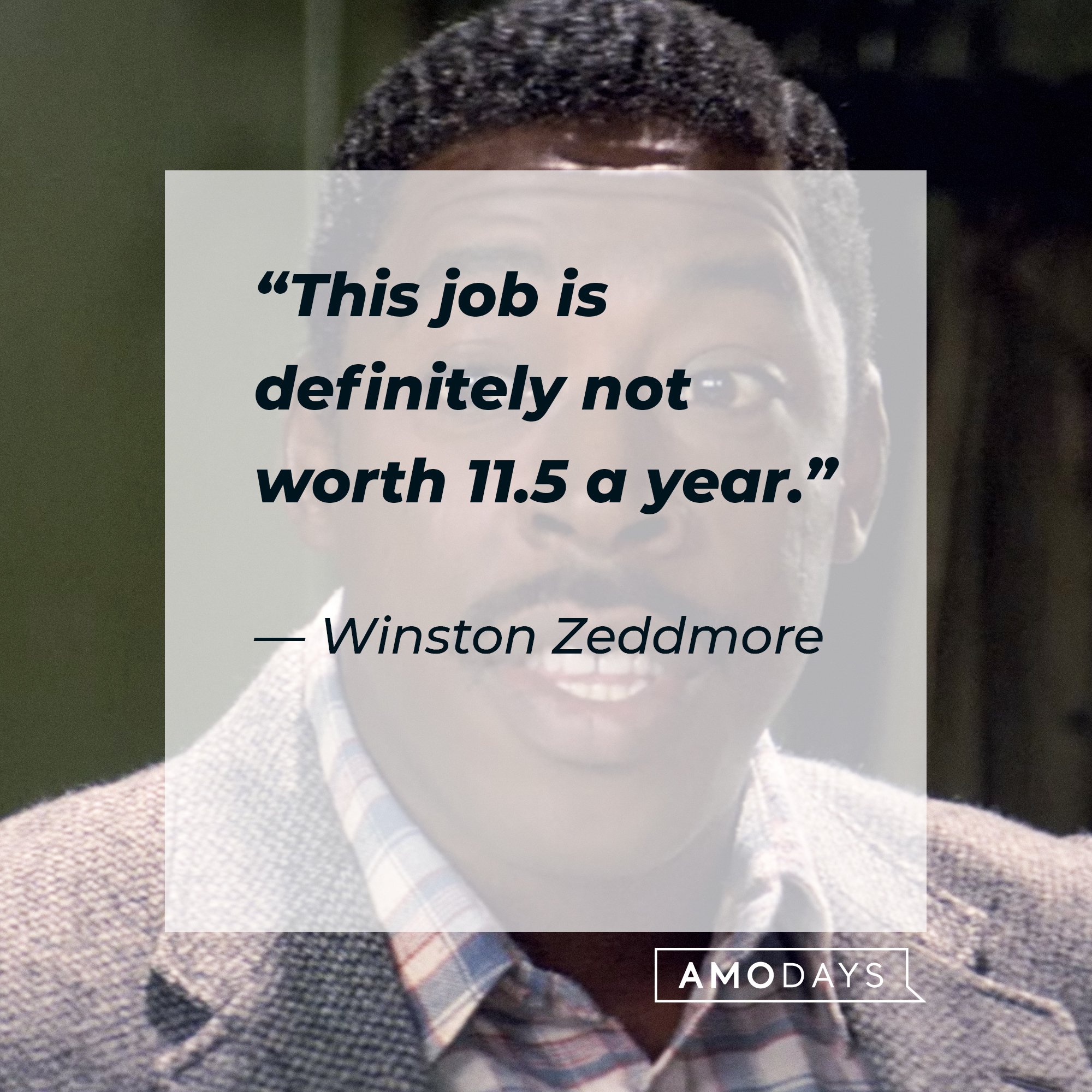  Winston Zeddmore's quote: “This job is definitely not worth 11.5 a year.” | Image: AmoDays