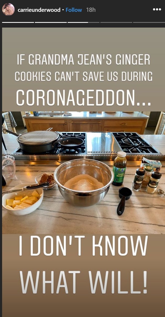 Carrie Underwood shows ingredients for cookies | Photo: Instagram/ Carrie Underwood