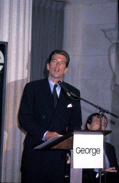 John F. Kennedy Jr. at the Press Conference for 'George' Magazine, Federal Hall, New York City, NY, in 1995. | Photo: Getty Images