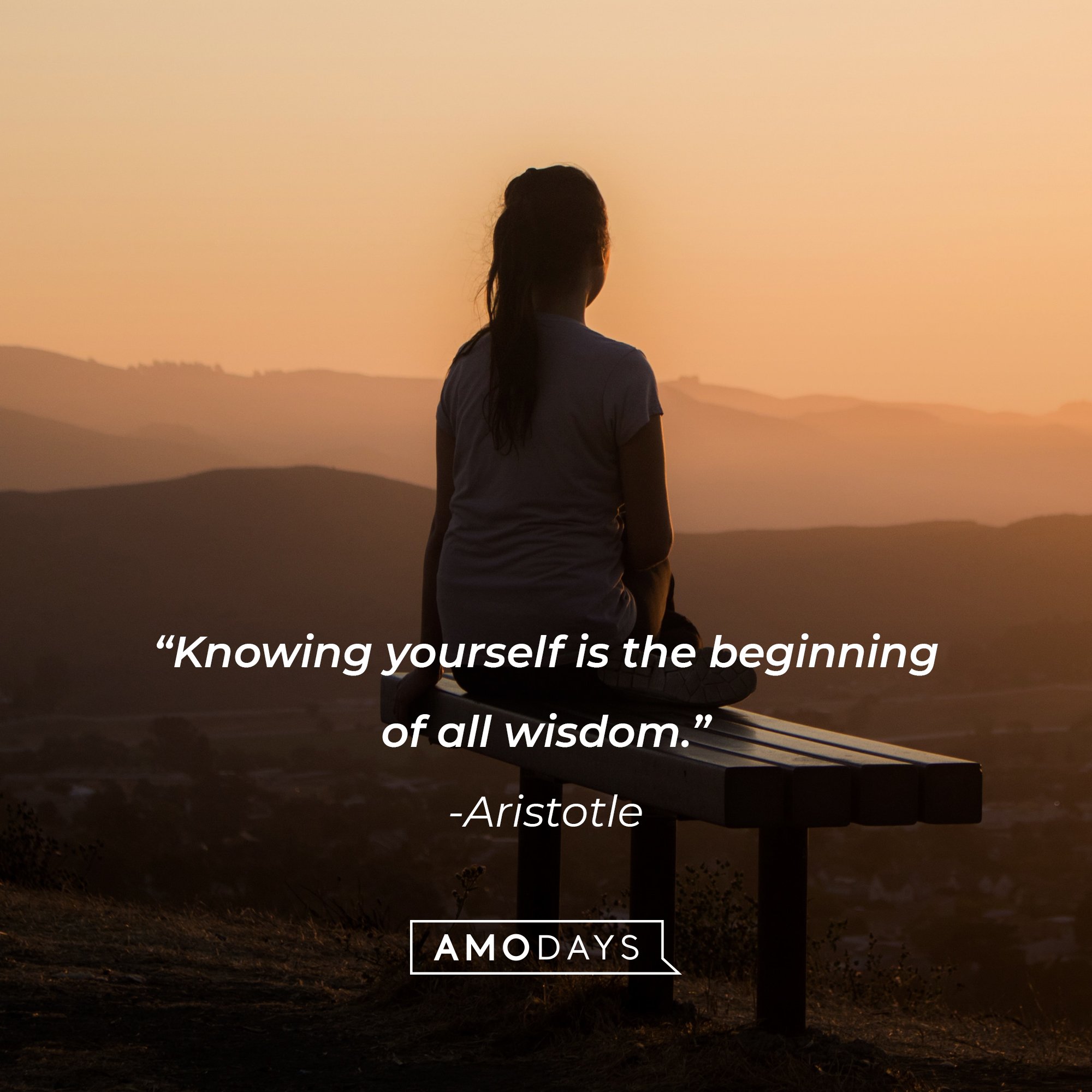  Aristotle's quote: “Knowing yourself is the beginning of all wisdom.”| Image: AmoDays