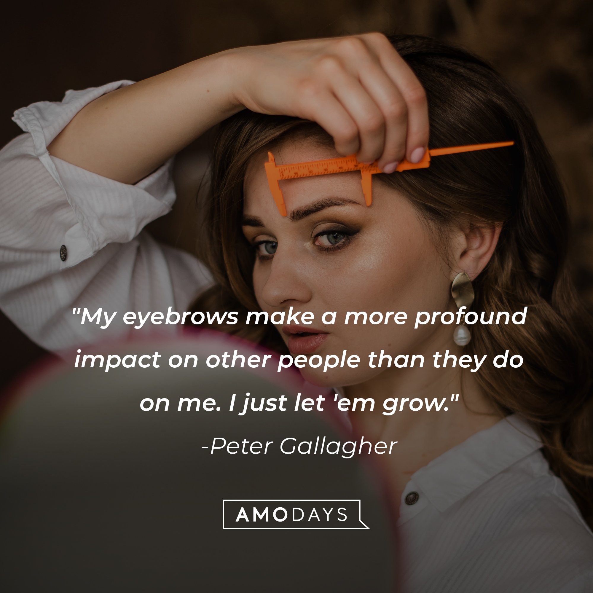Peter Gallagher’s quote: "My eyebrows make a more profound impact on other people than they do on me. I just let 'em grow." | Image: AmoDays 